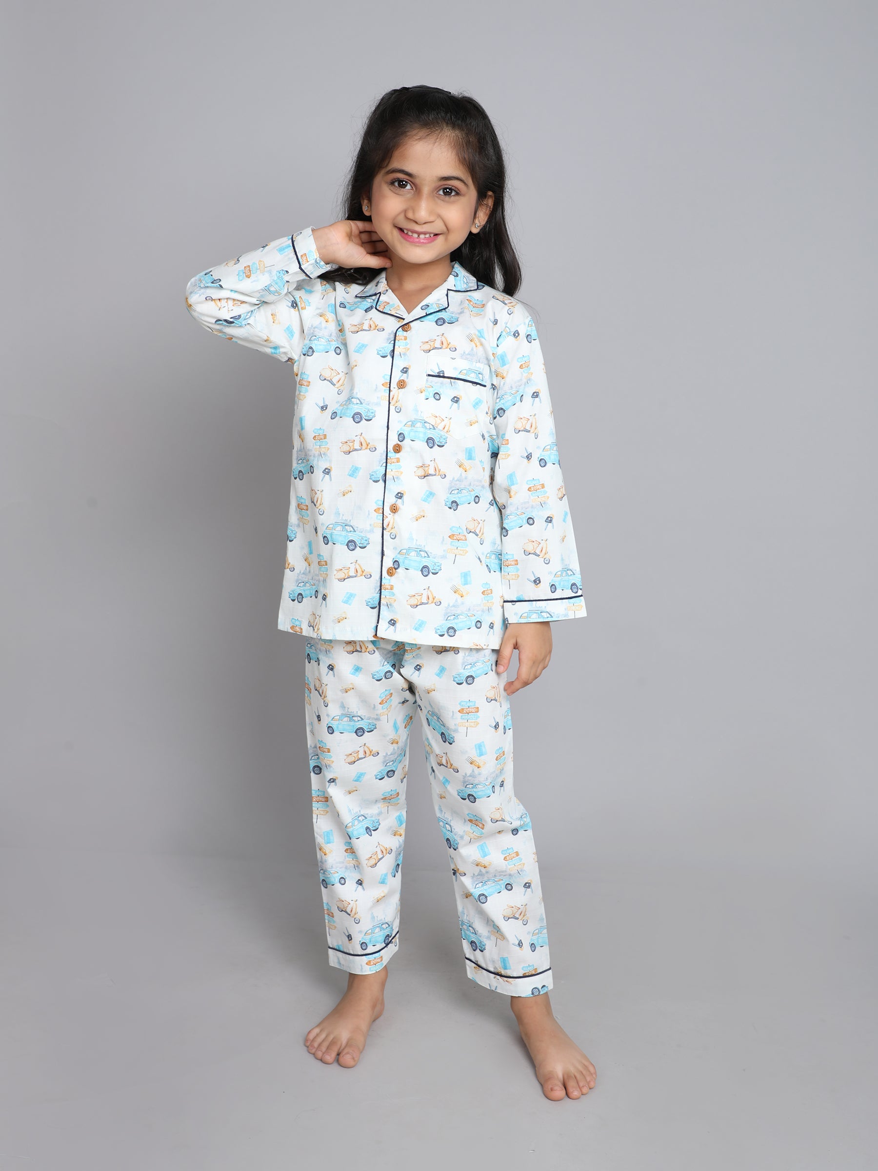 Cotton Car Print Co-ord Set