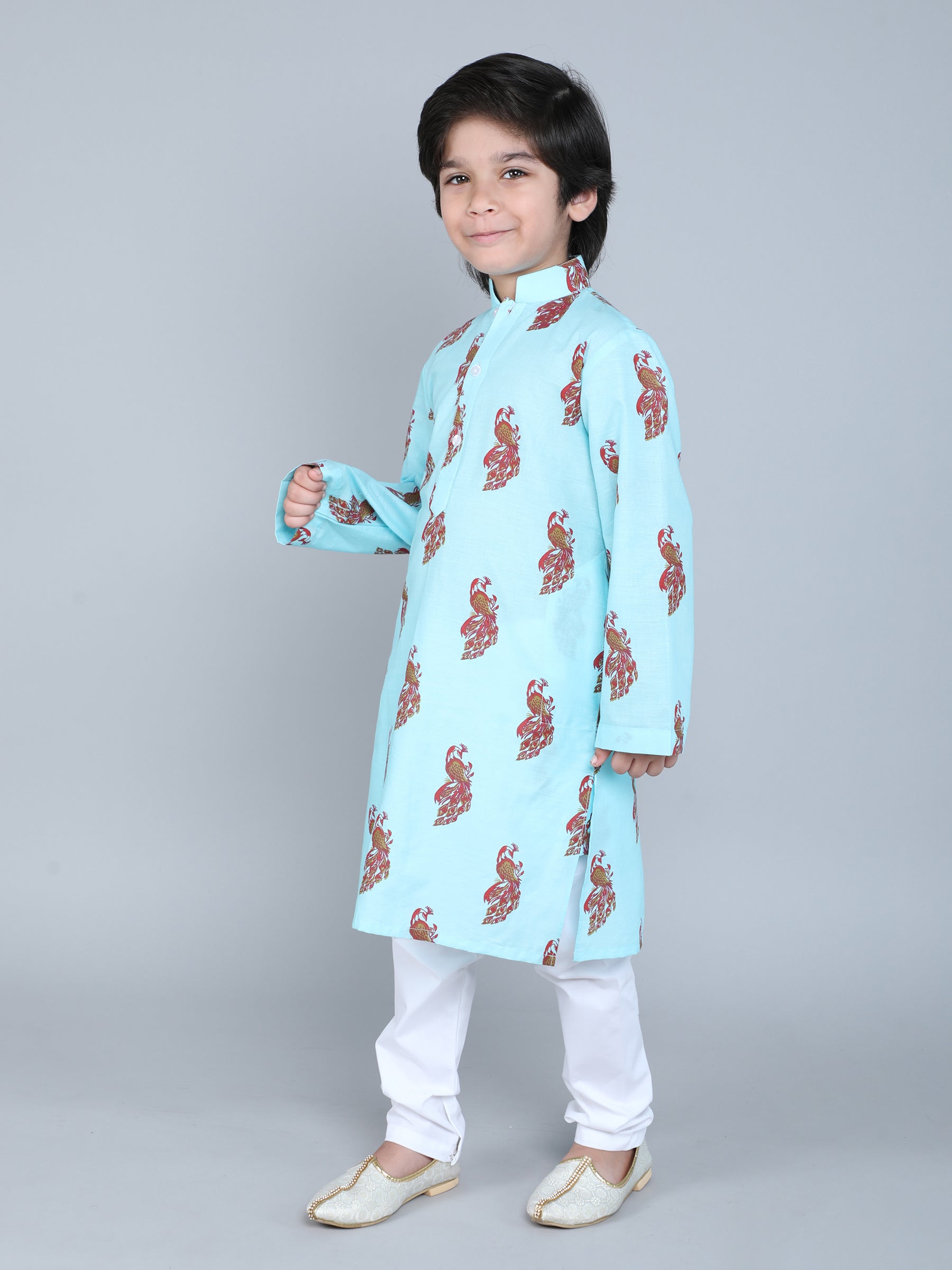 Hand Block Print Kurta Set - Blue