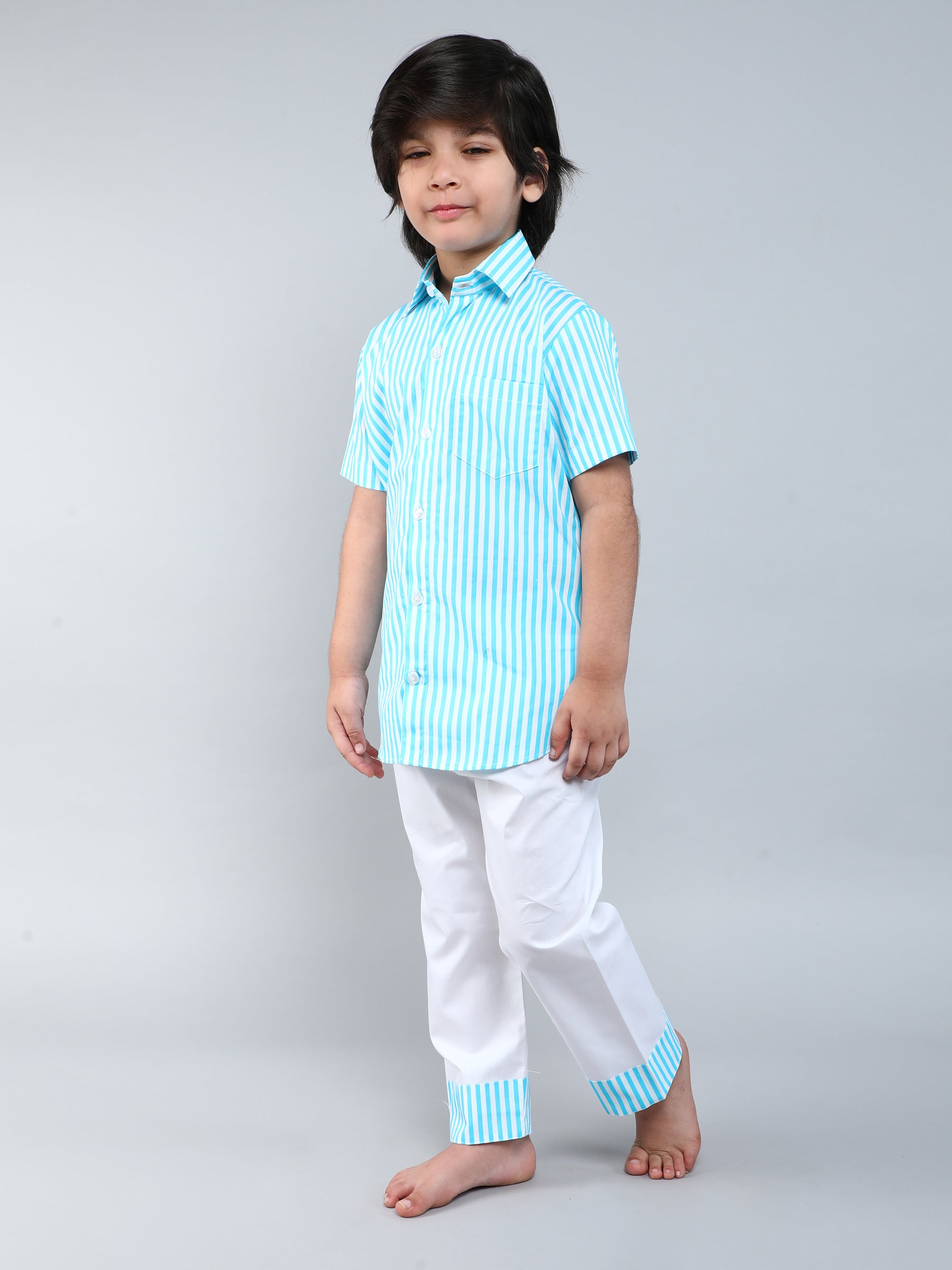 Cotton Striped Print PJ set