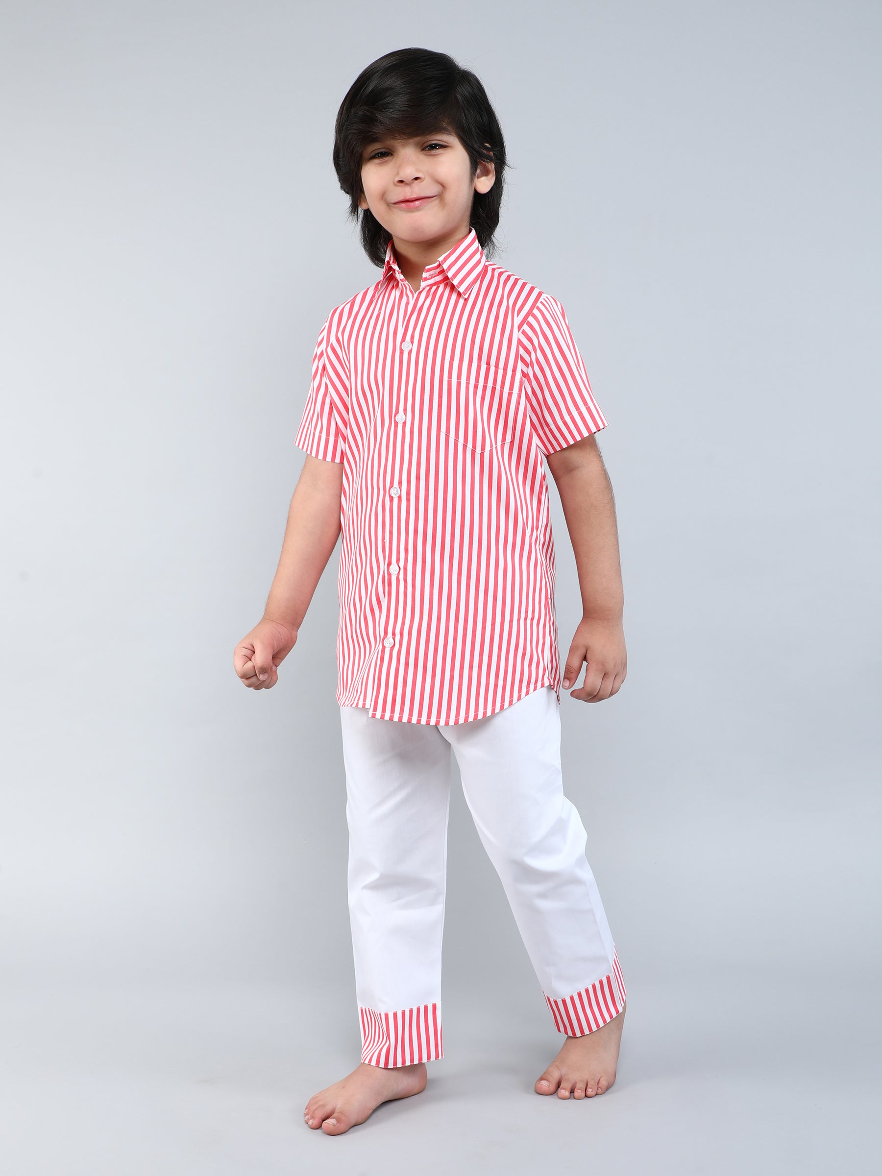 Cotton Striped Print PJ set