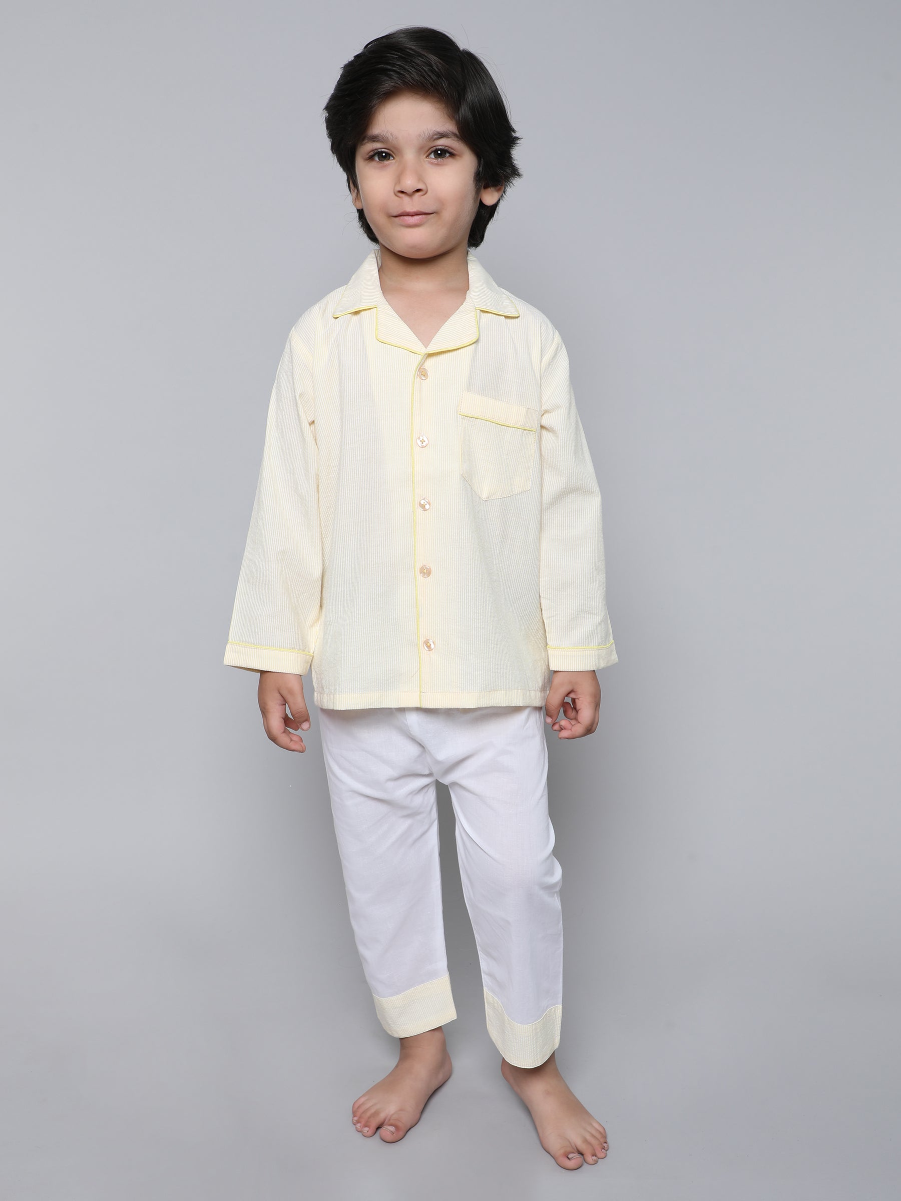 Cotton Checks PJ set (yellow)