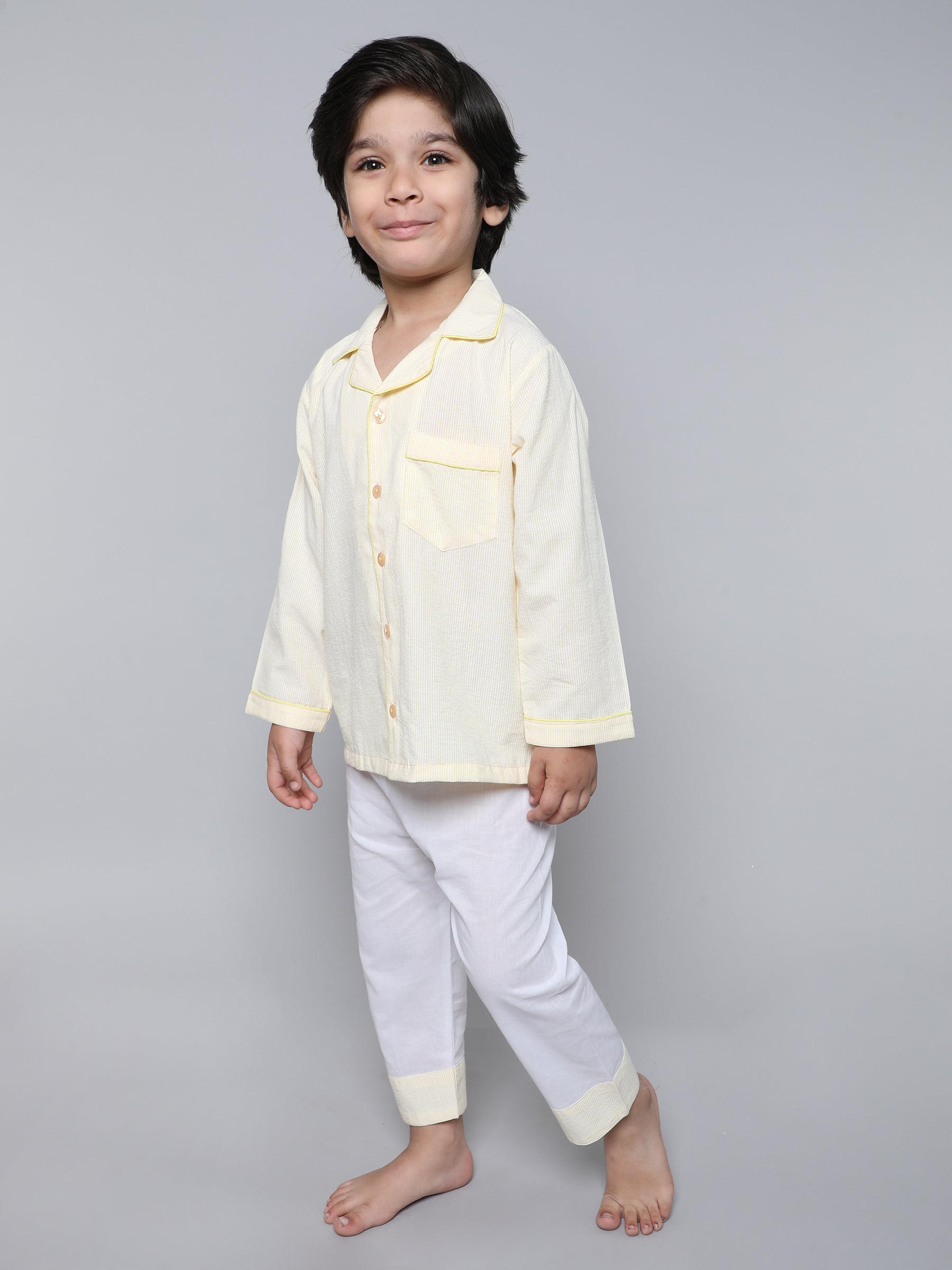 Cotton Checks PJ set (yellow)