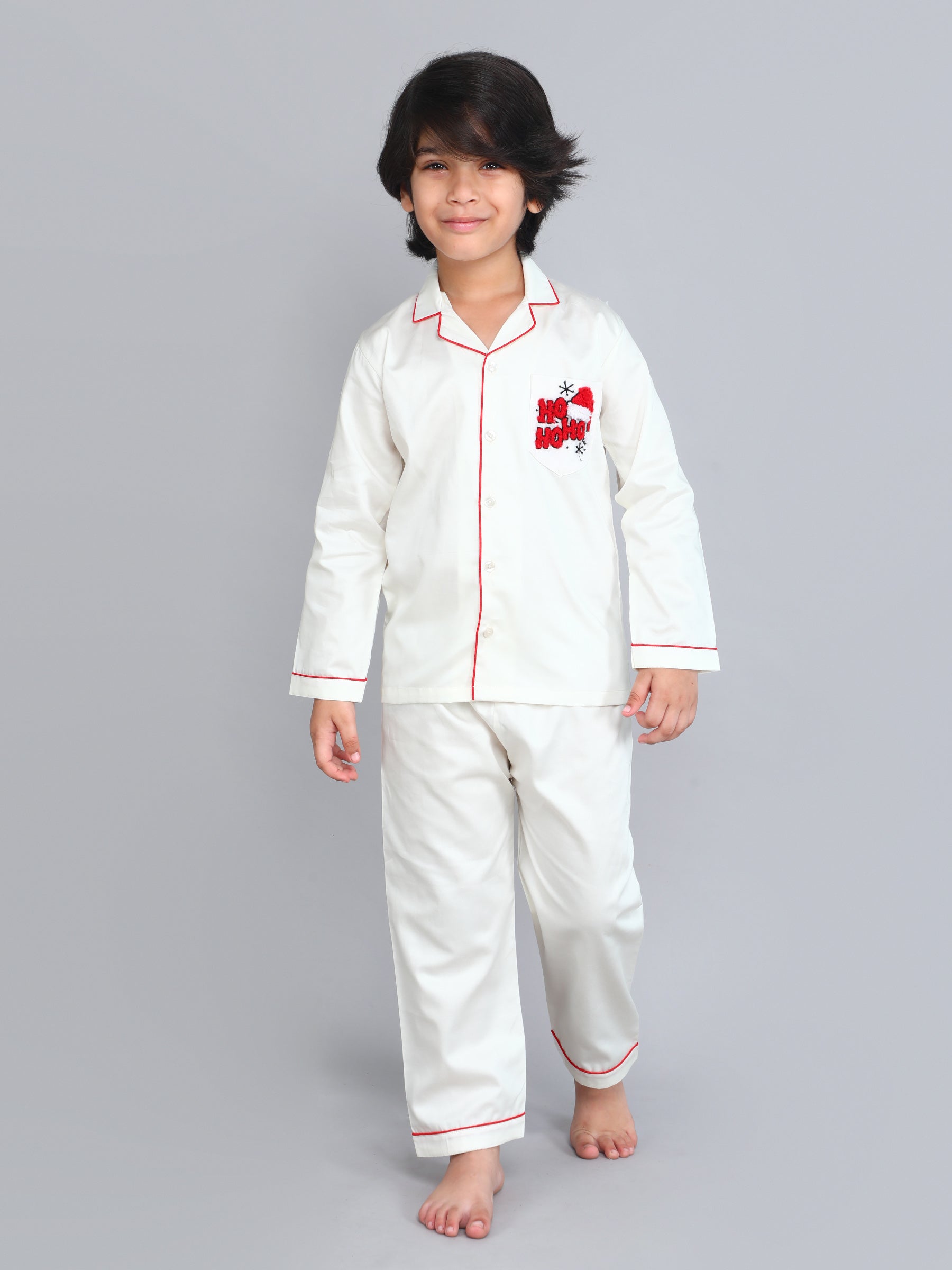 Off White Frosty Ho Ho Ho Holiday PJ Set