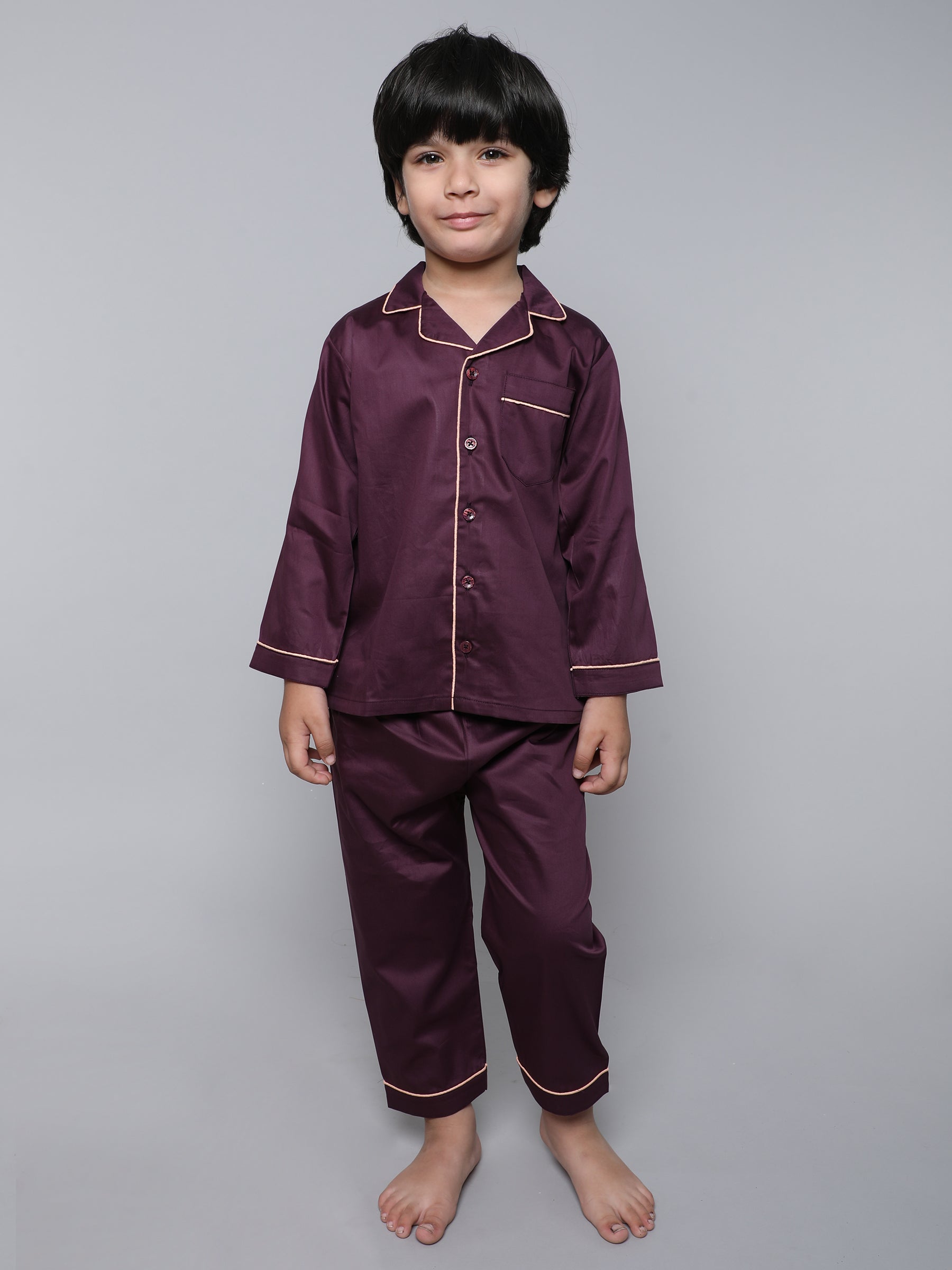 100% Cotton Silk Collar Neck Co-ord Set (par pal)