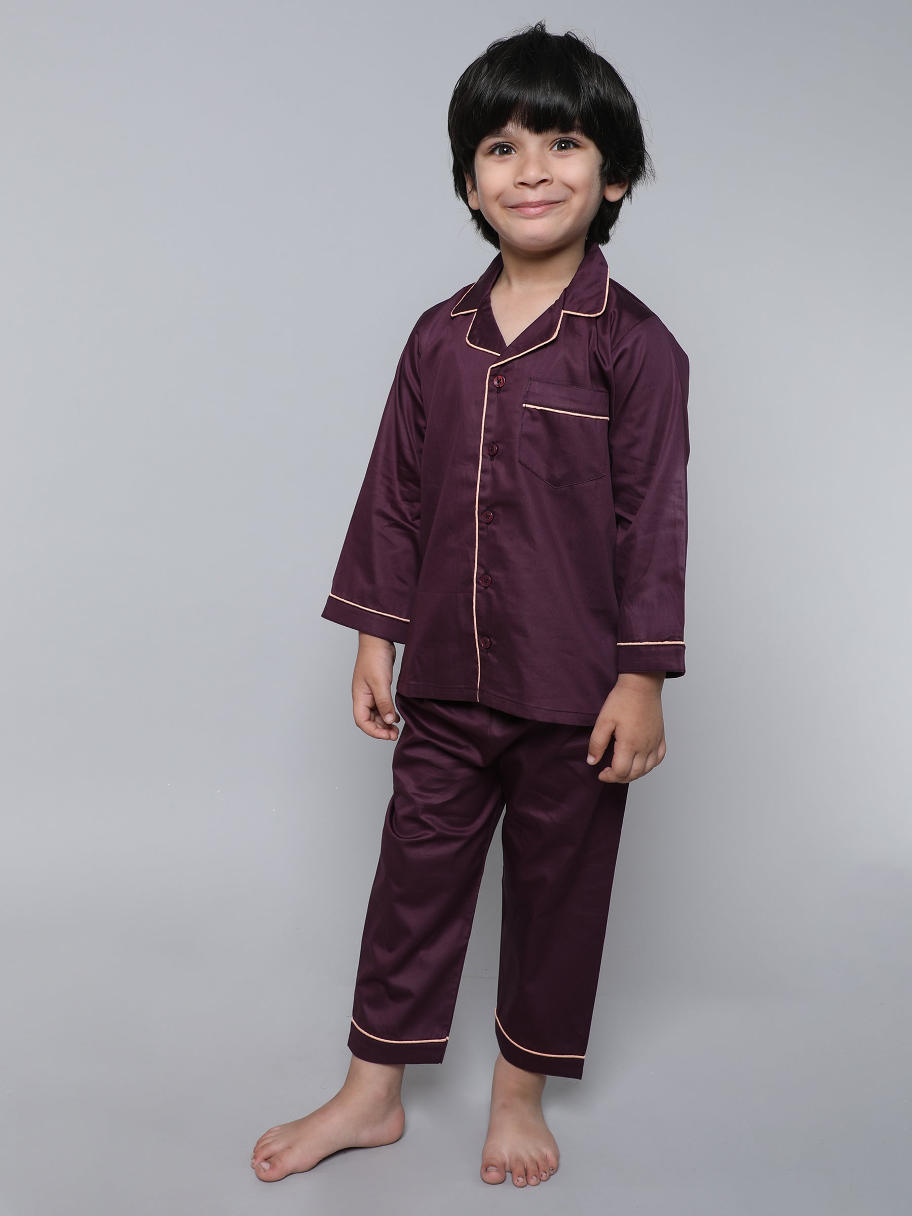 100% Cotton Silk Collar Neck Co-ord Set (par pal)