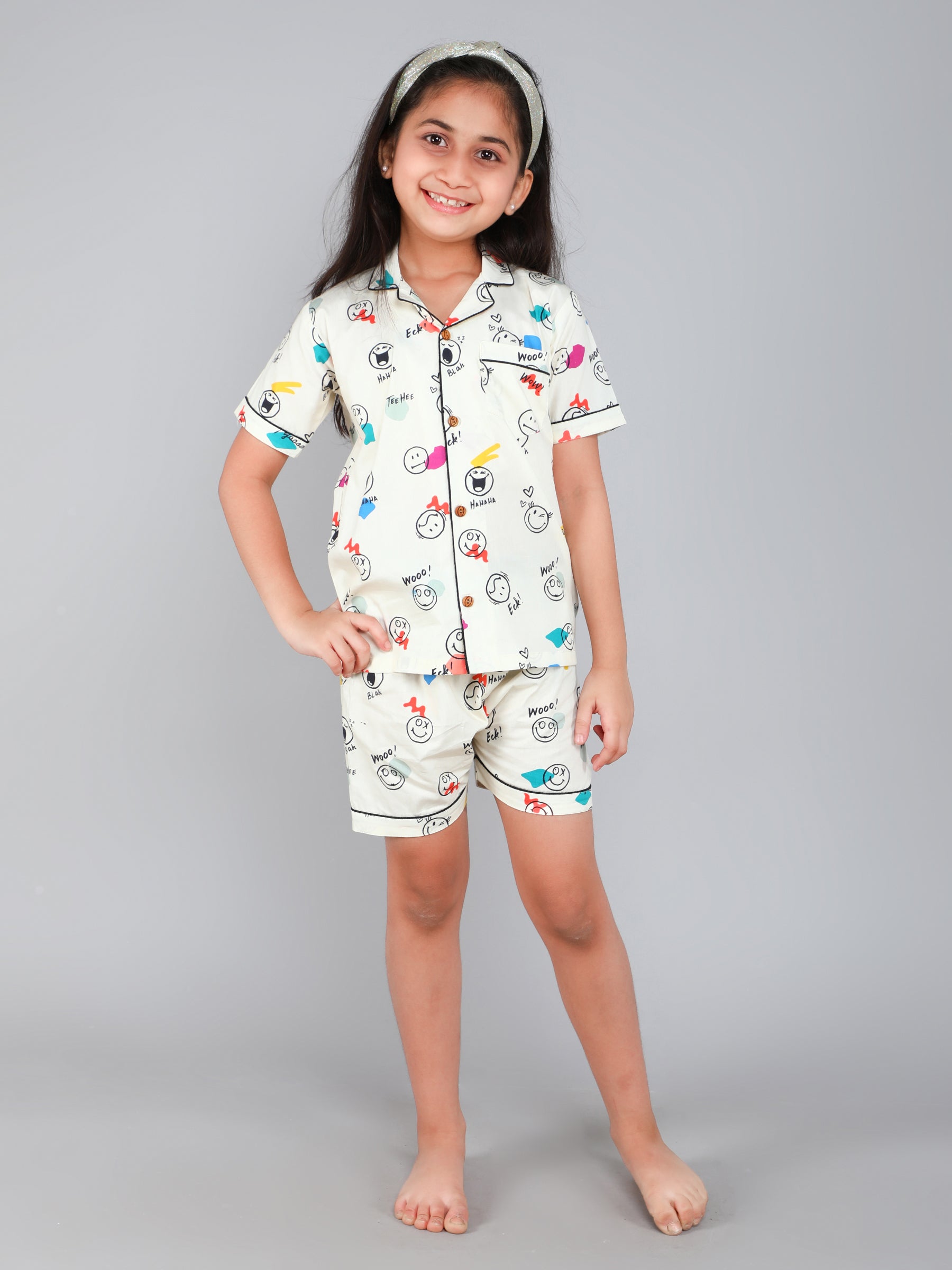 Off White Silly Smiles Co-ord Set