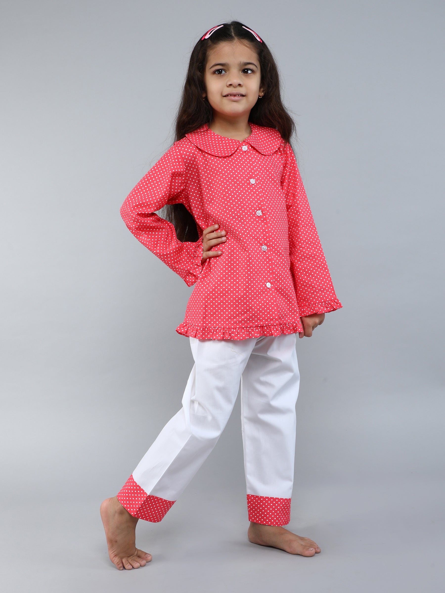 Cotton Polka dot Print PJ set