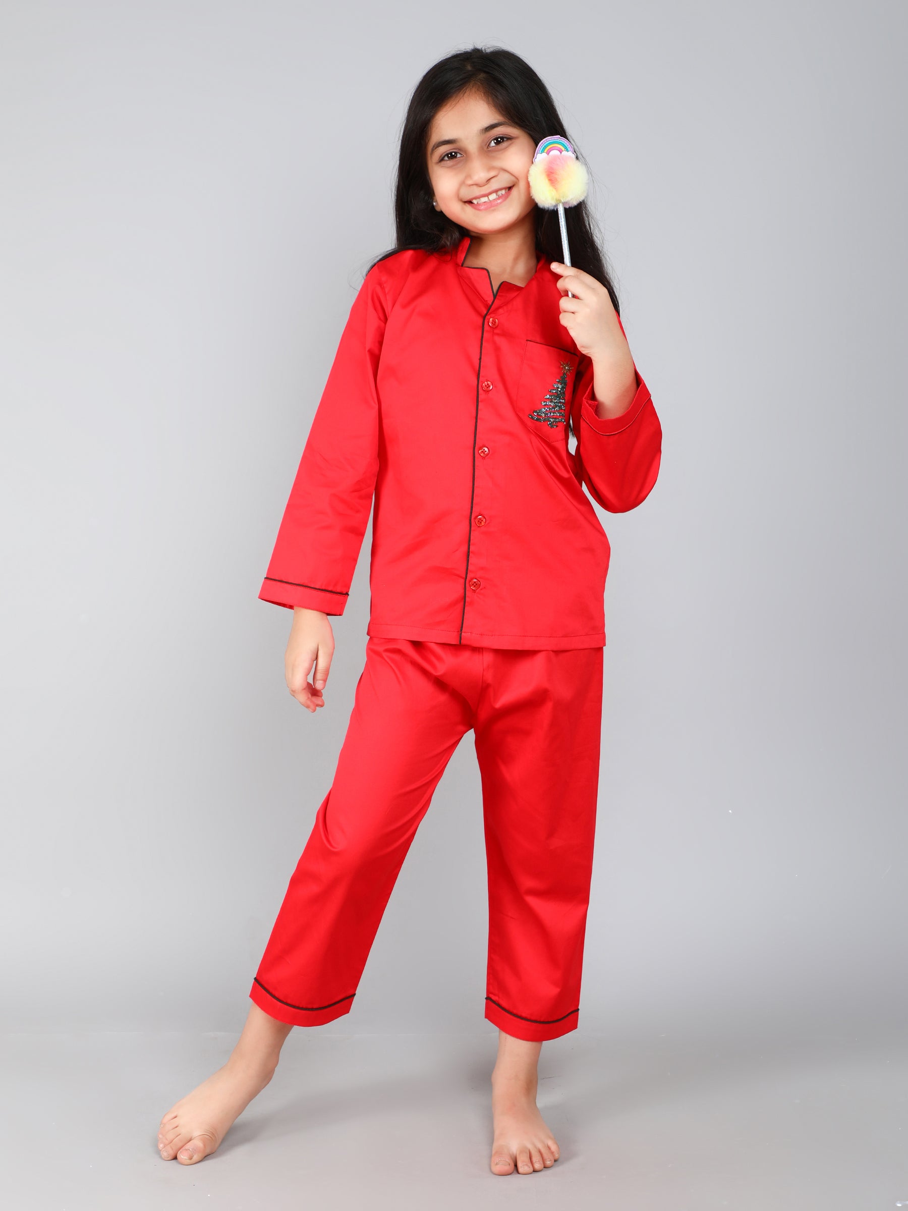 Red Christmas Twinkle Tree PJ Set