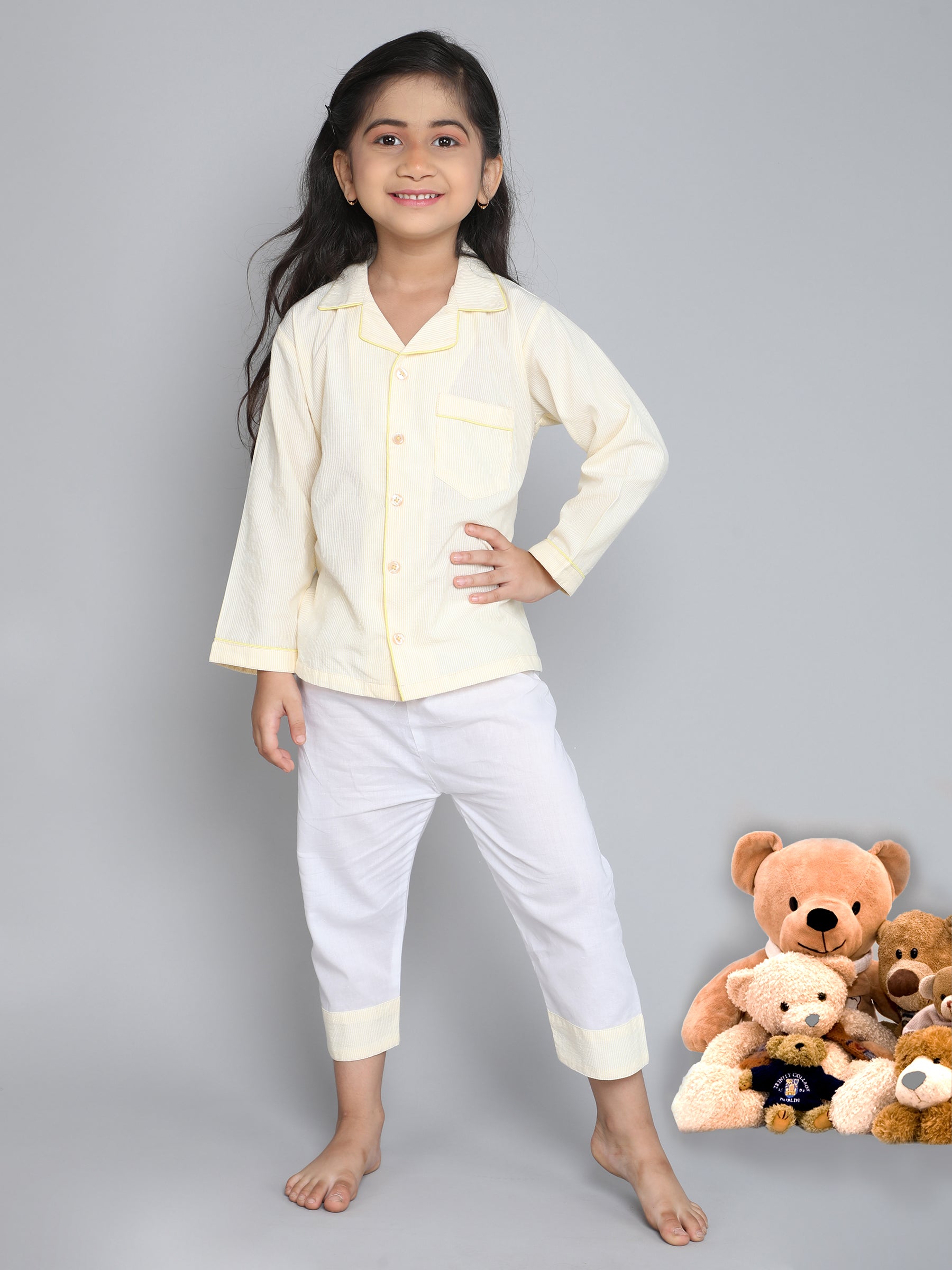 Cotton Checks PJ set (yellow)