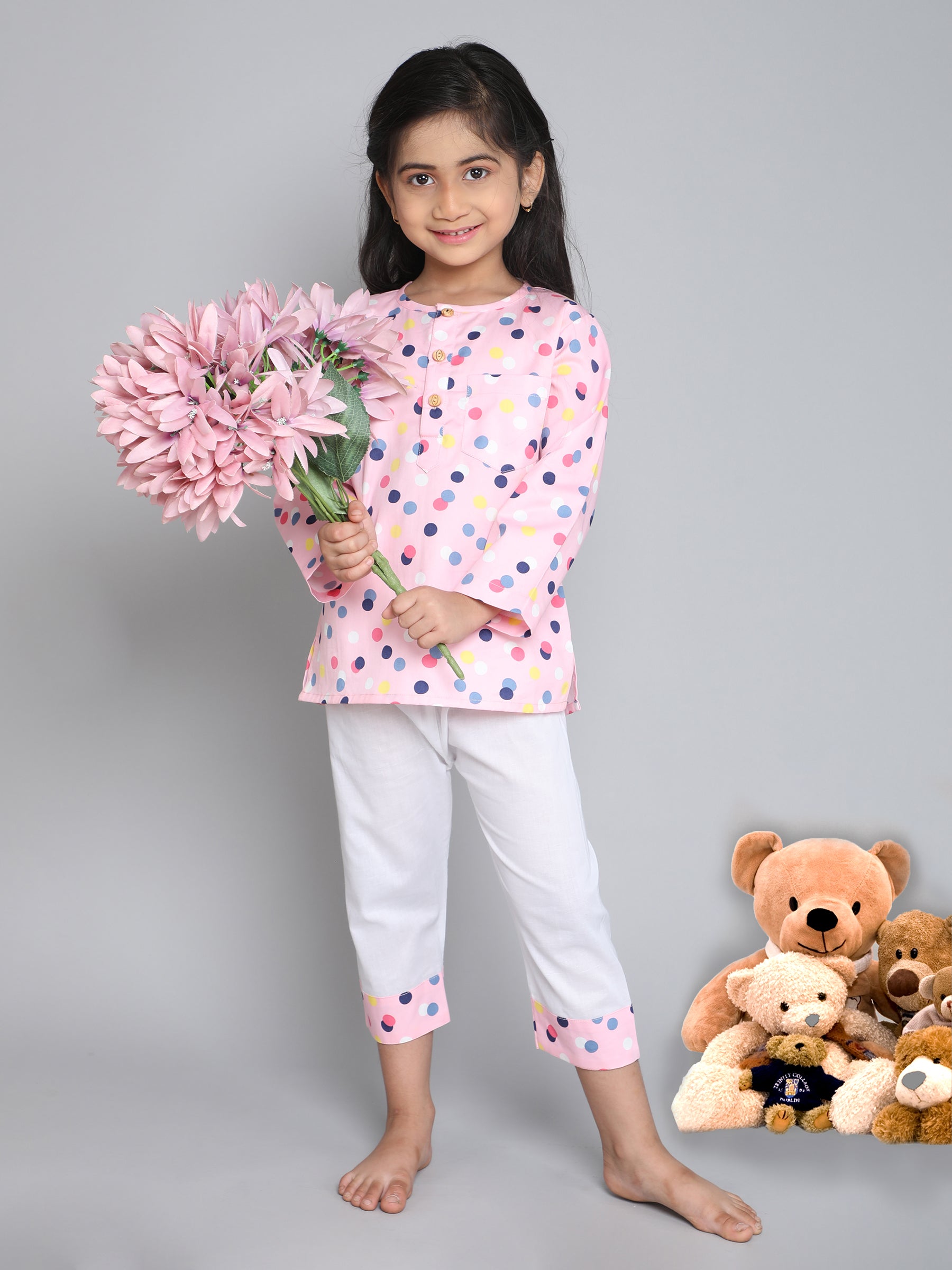 Polka Dot PJ set ( pink )