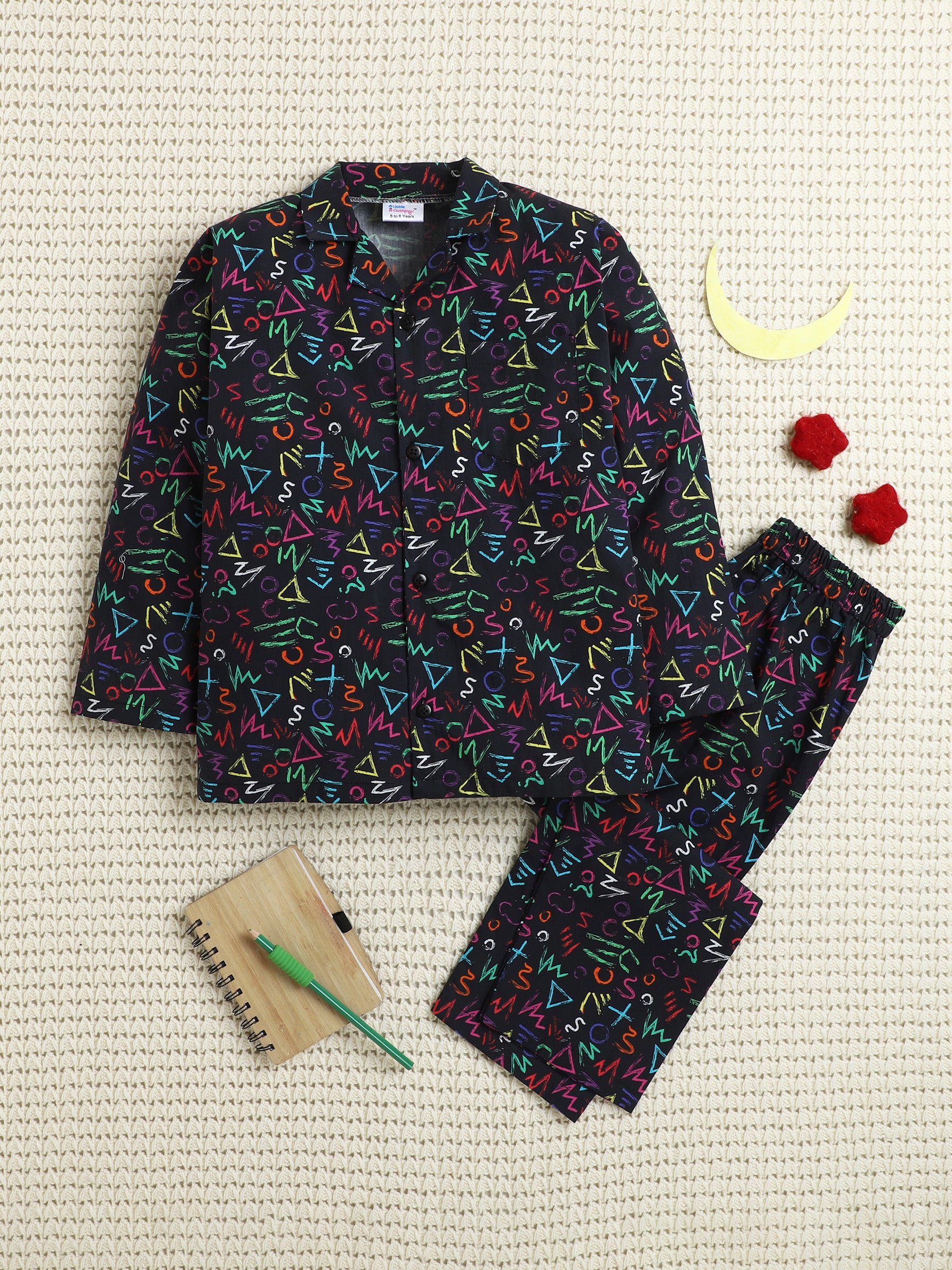 Black Scribble Pop PJ Set