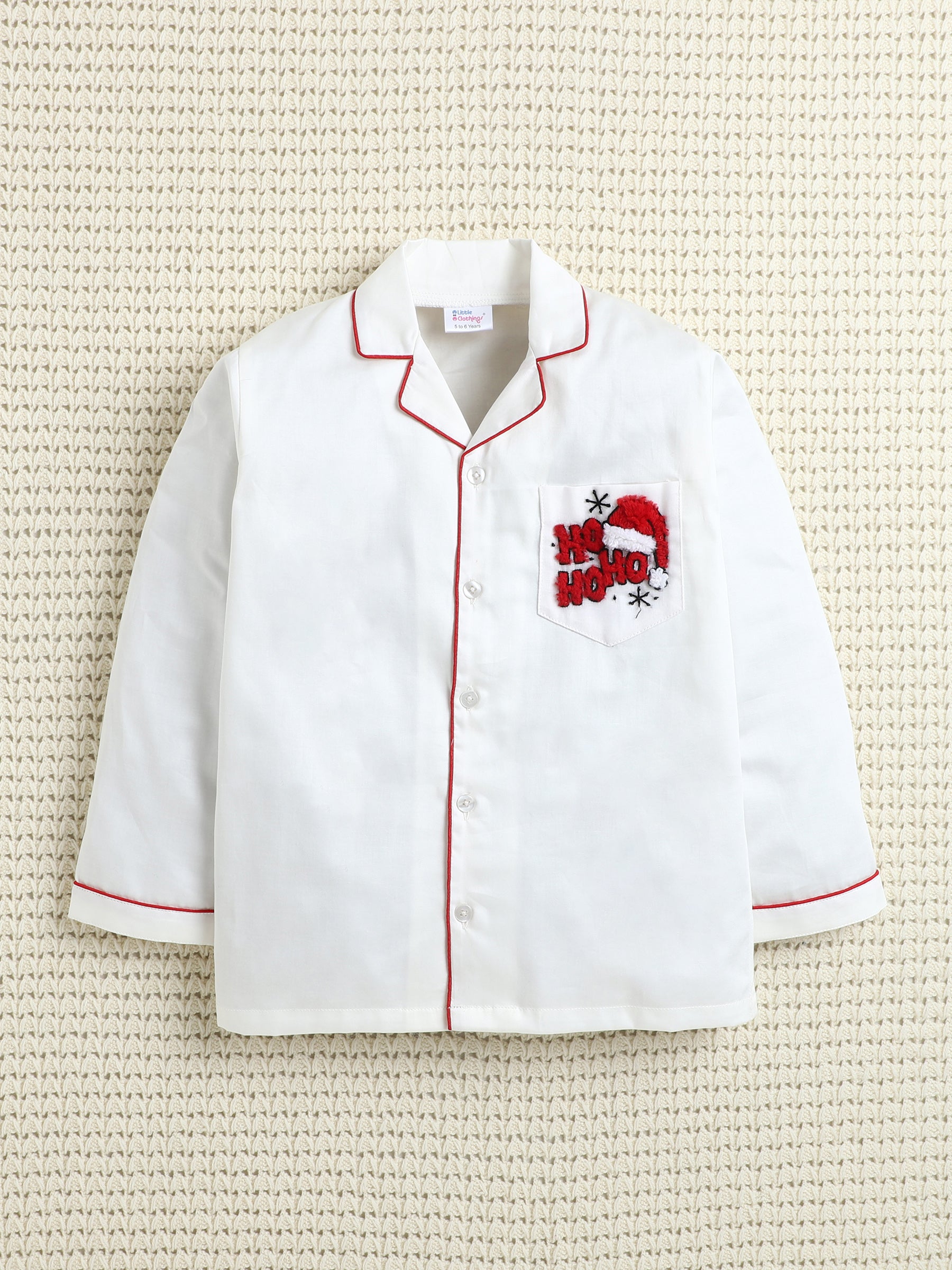 Off White Frosty Ho Ho Ho Holiday PJ Set