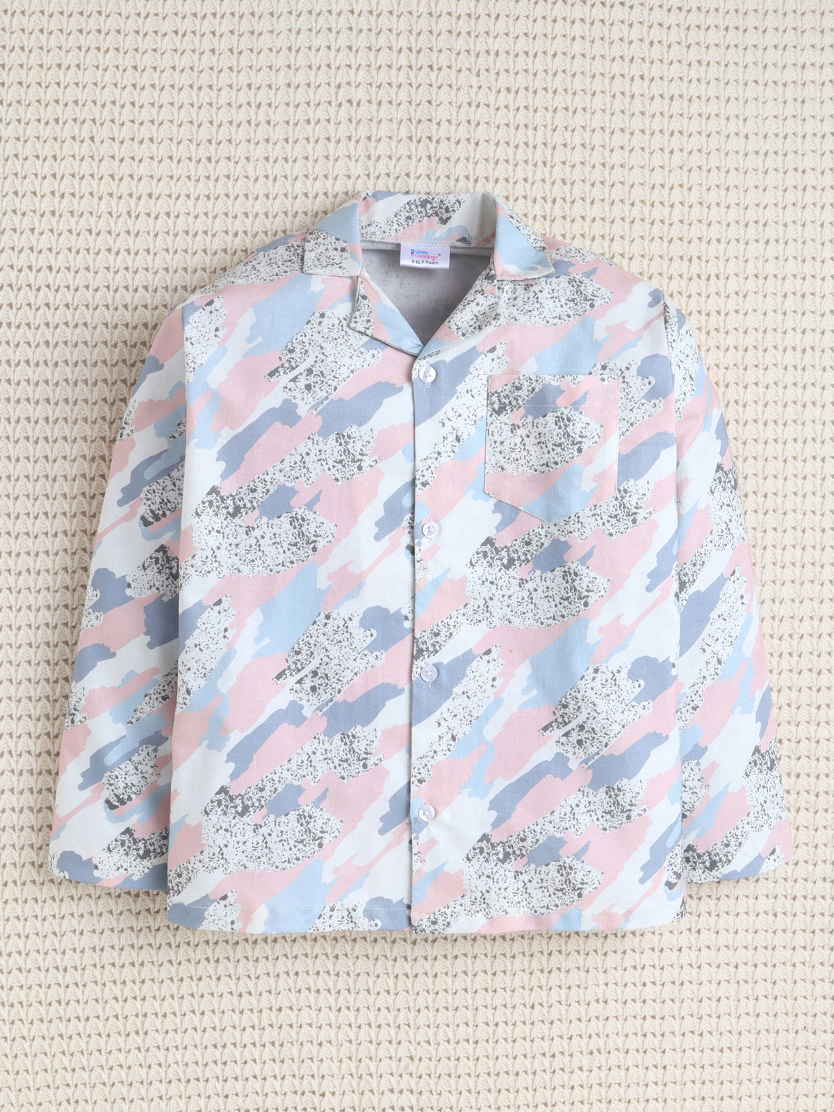 Pastel Camo Print Cotton Nightsuit Set