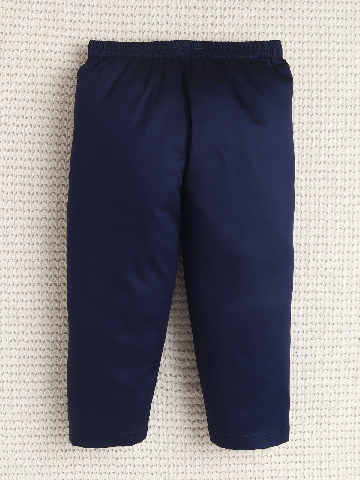 Navy Blue Dinosaur Embroidered Cotton Nightsuit Set