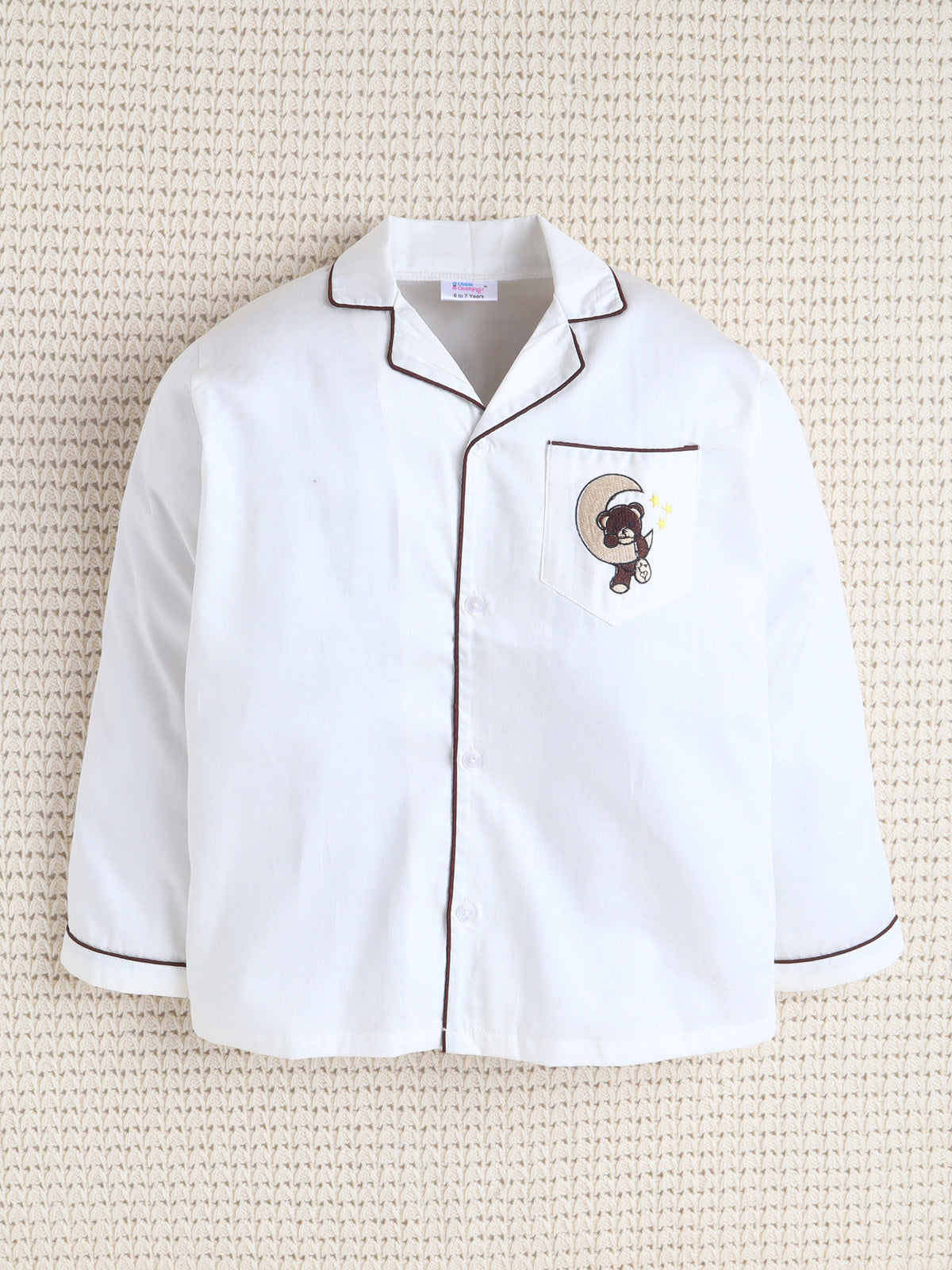 OFFWHITE Moon Bear Embroidered Cotton Night suit Set