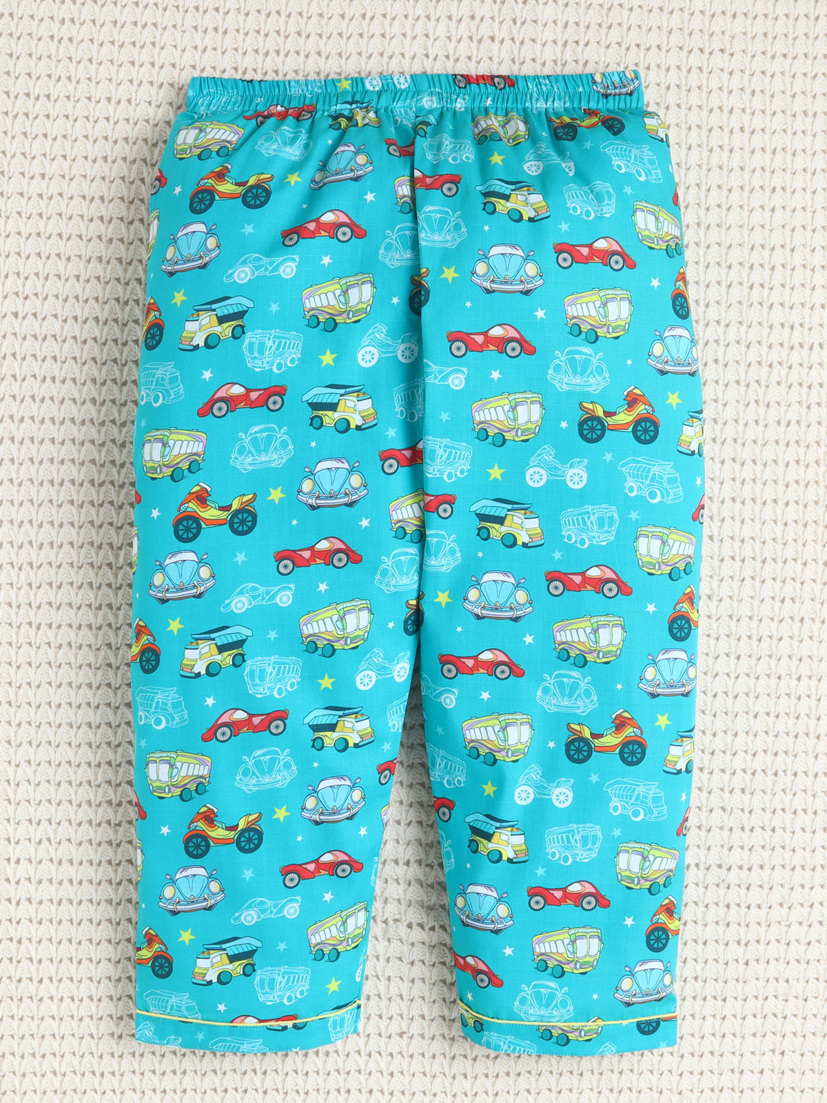 Aqua Wheels Print Cotton Nightsuit Set