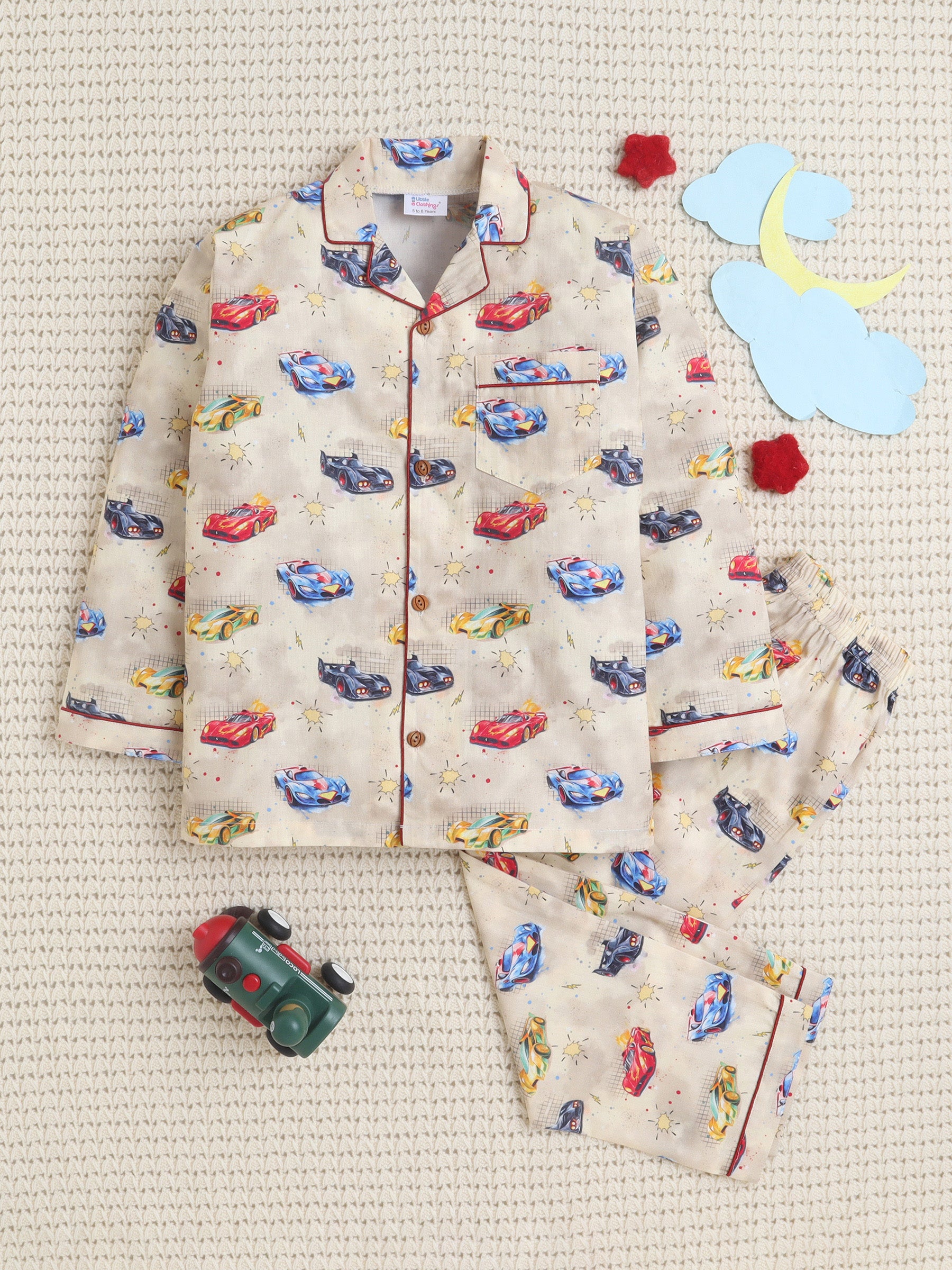 Beige Wiggle Wheels PJ Set