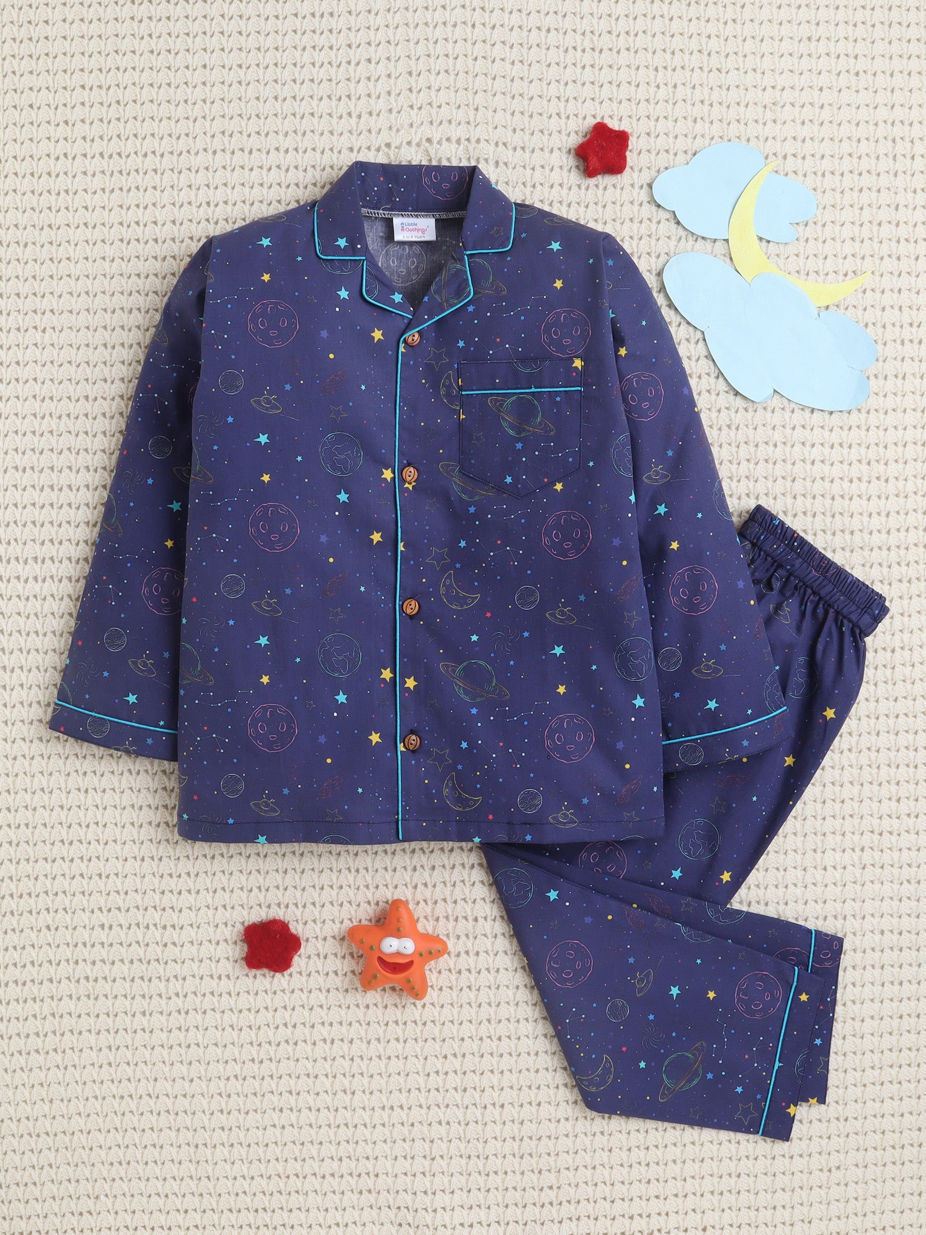 Navy Blue Midnight Galaxy PJ Set