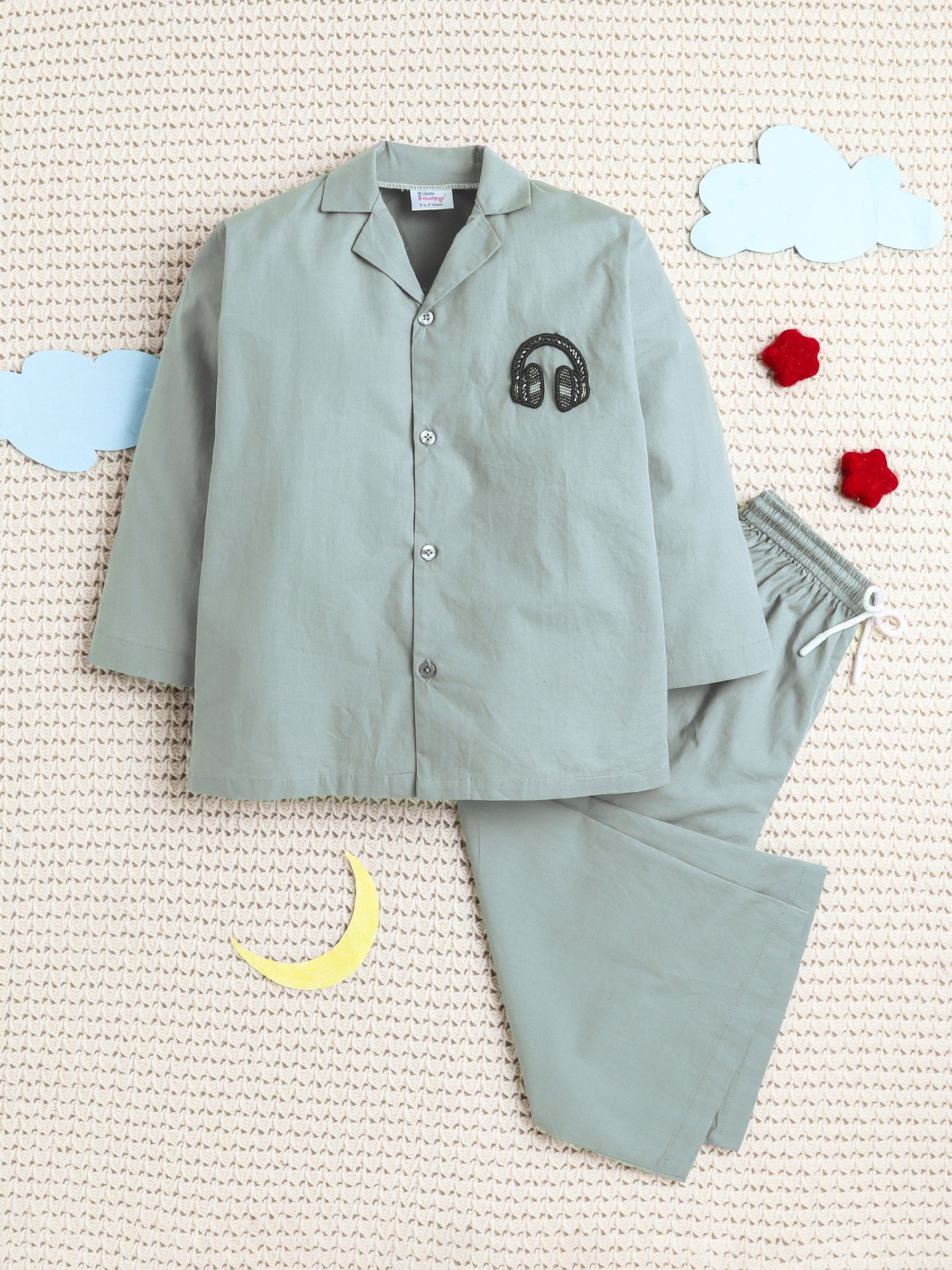 Grey Chillwave Headphones Patch Co-ord Set