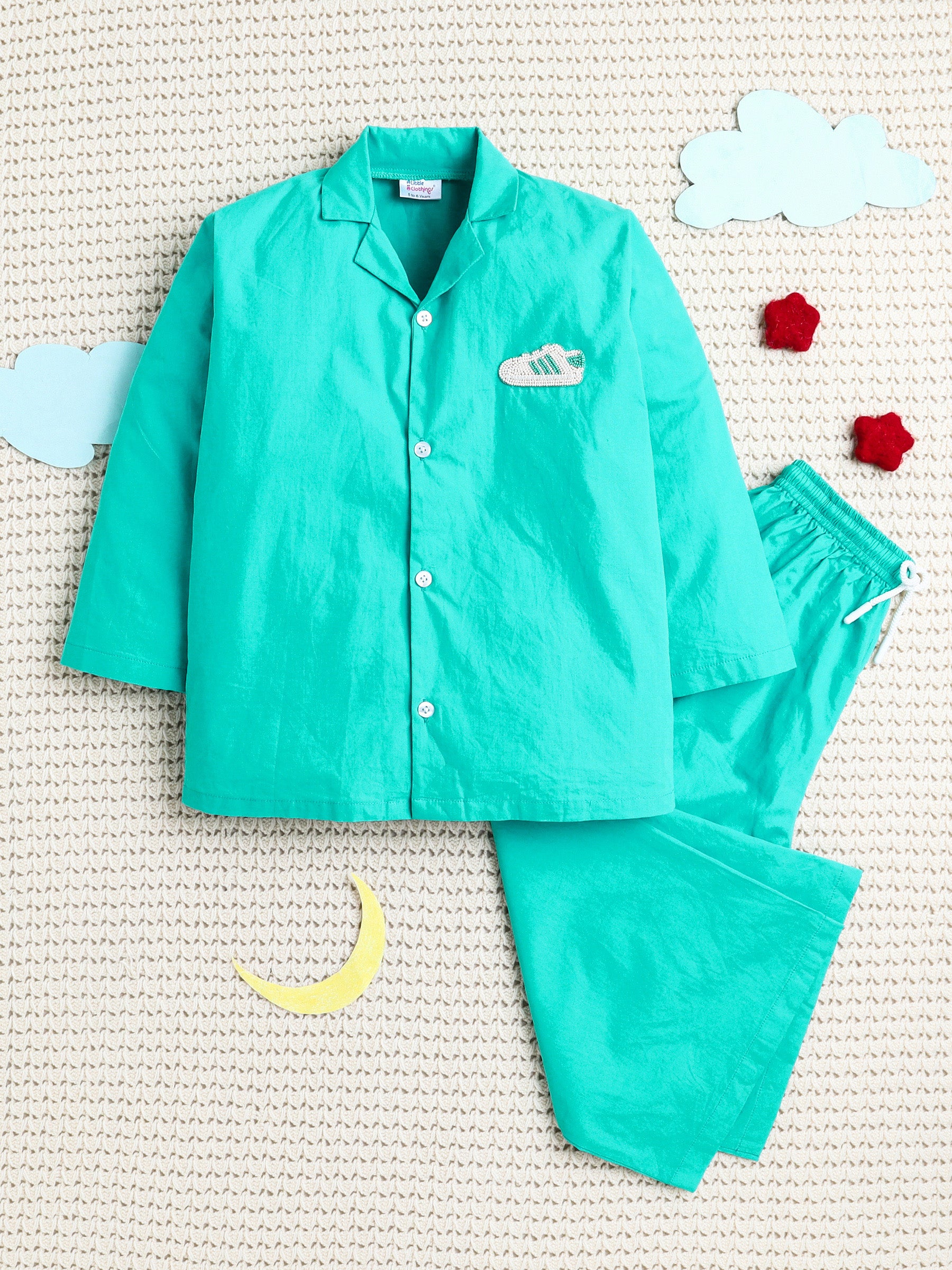 Sea Green Sporty Sneaker Patch Co-ord Set