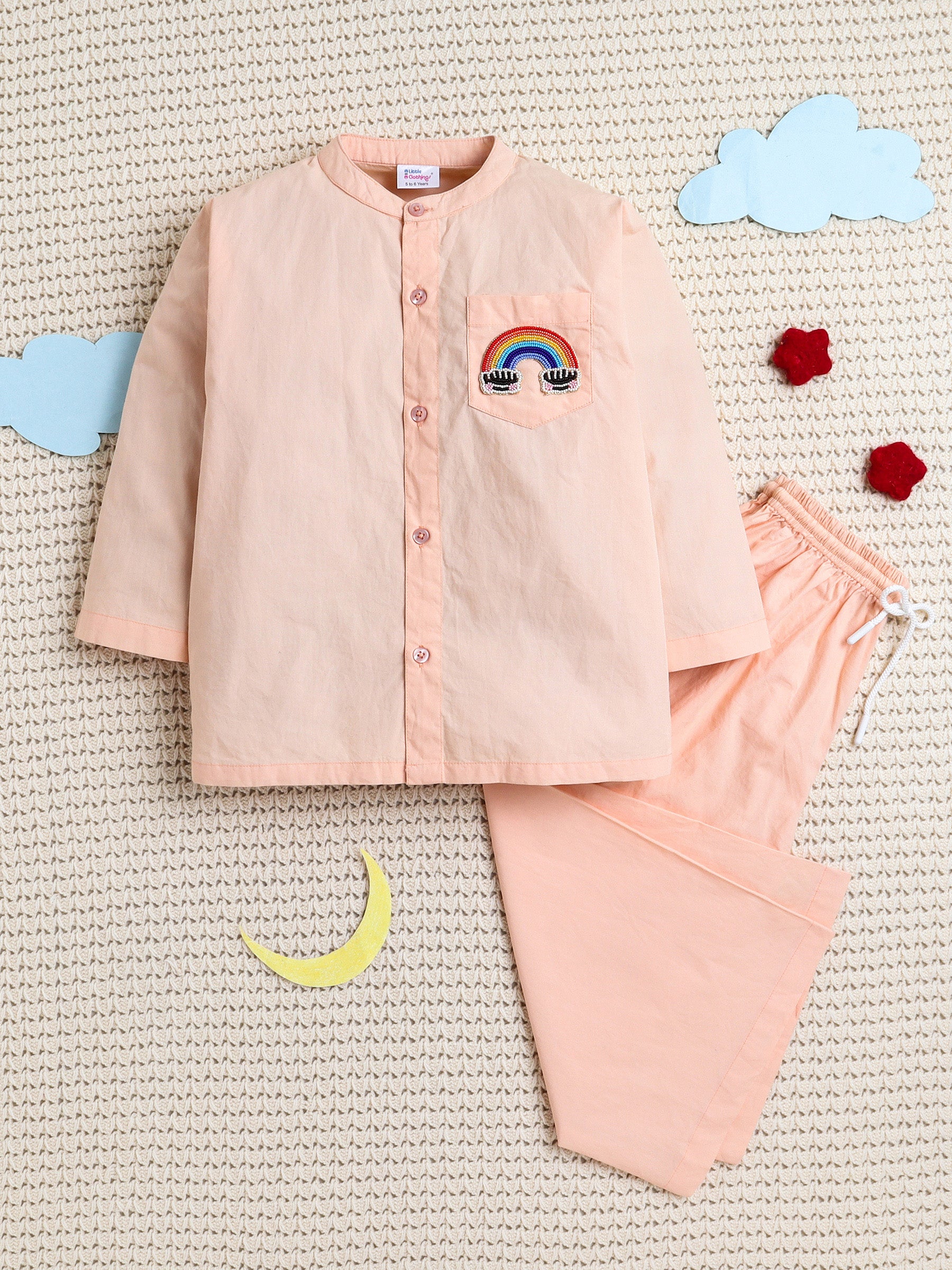Peach Rainbow Magic Patch Co-ord Set