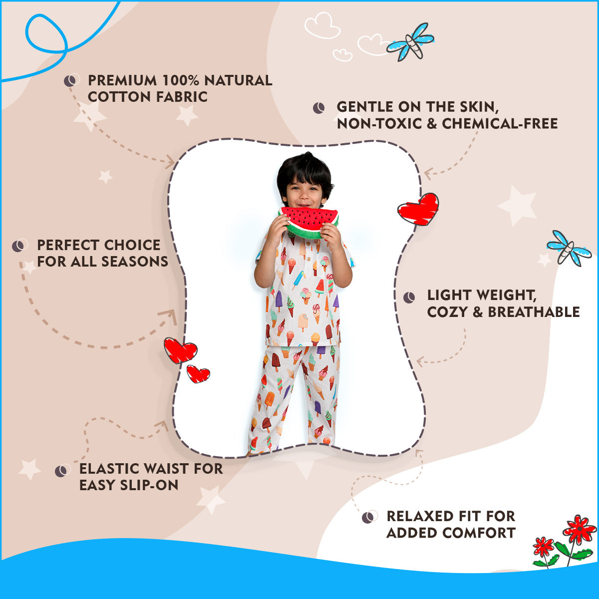 Lets Scream Ice Cream PJ Set.