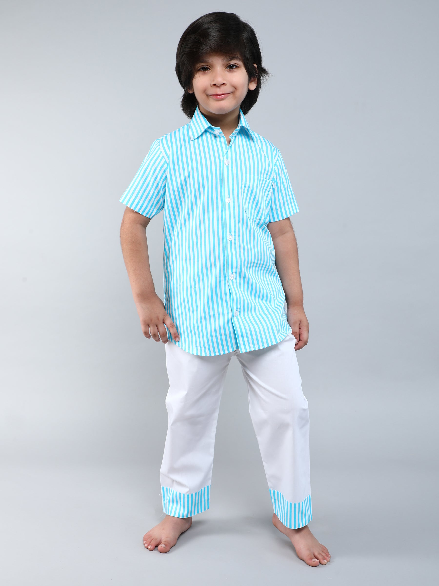 Cotton Striped Print PJ set