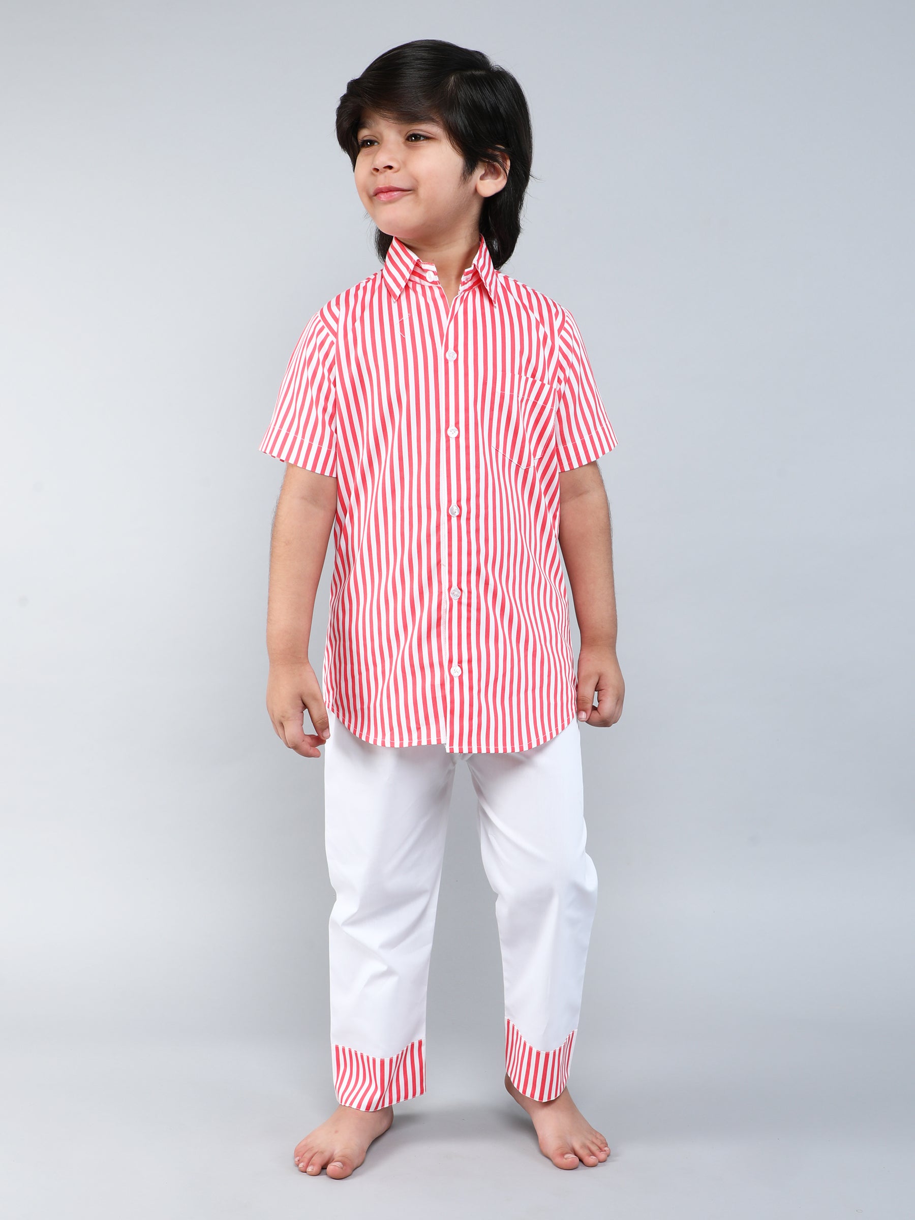 Cotton Striped Print PJ set