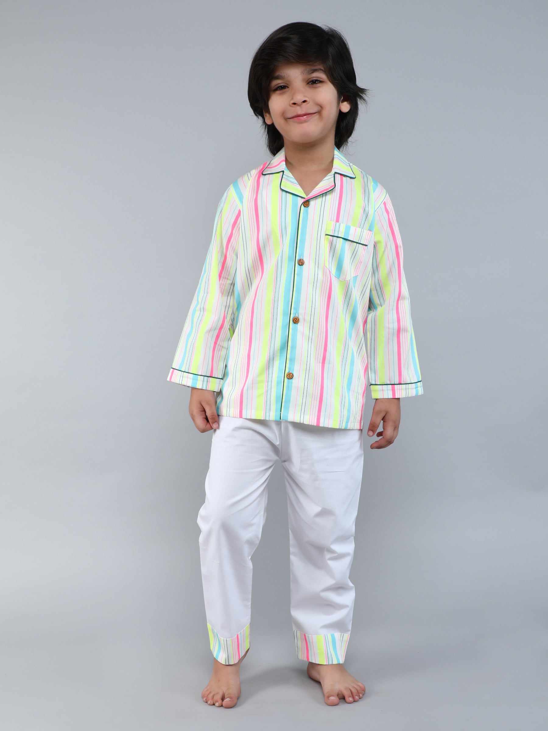 Cotton Striped Print PJ set