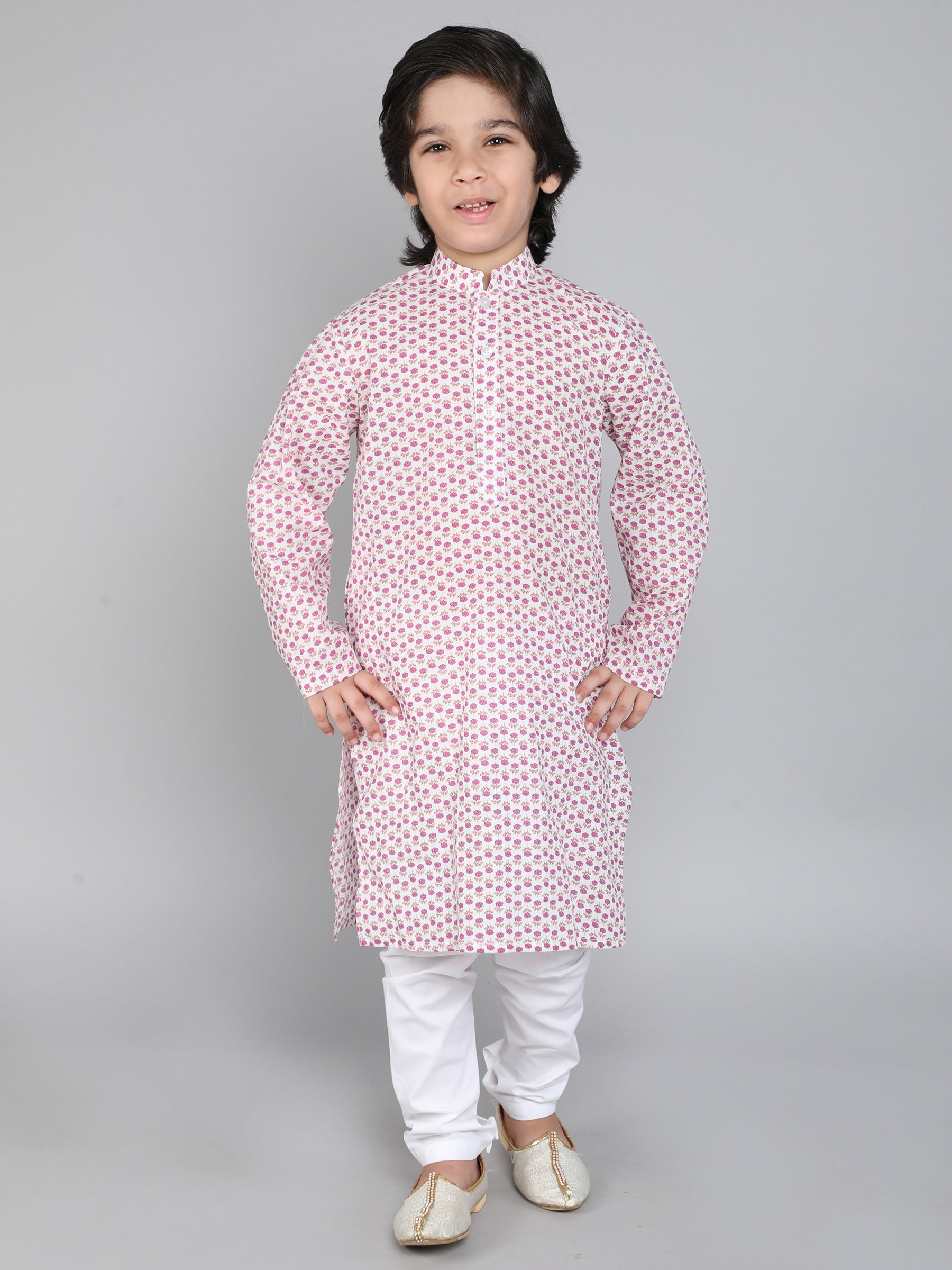 Hand Block Print Kurta Set - White