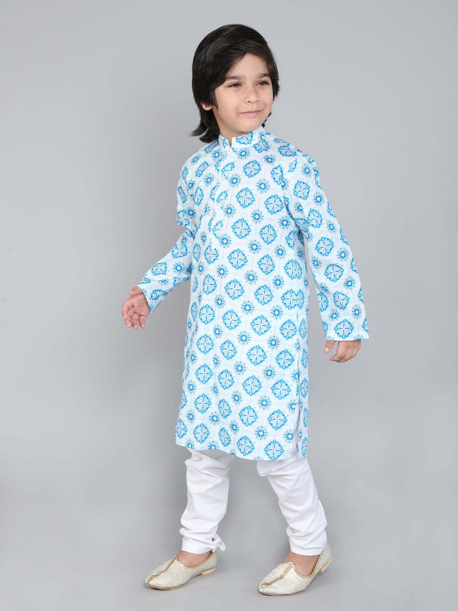 Hand Block Print Kurta Set - White