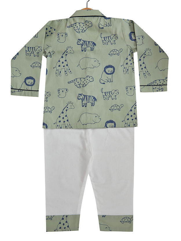 The Animal Kingdom PJ Set (Green)
