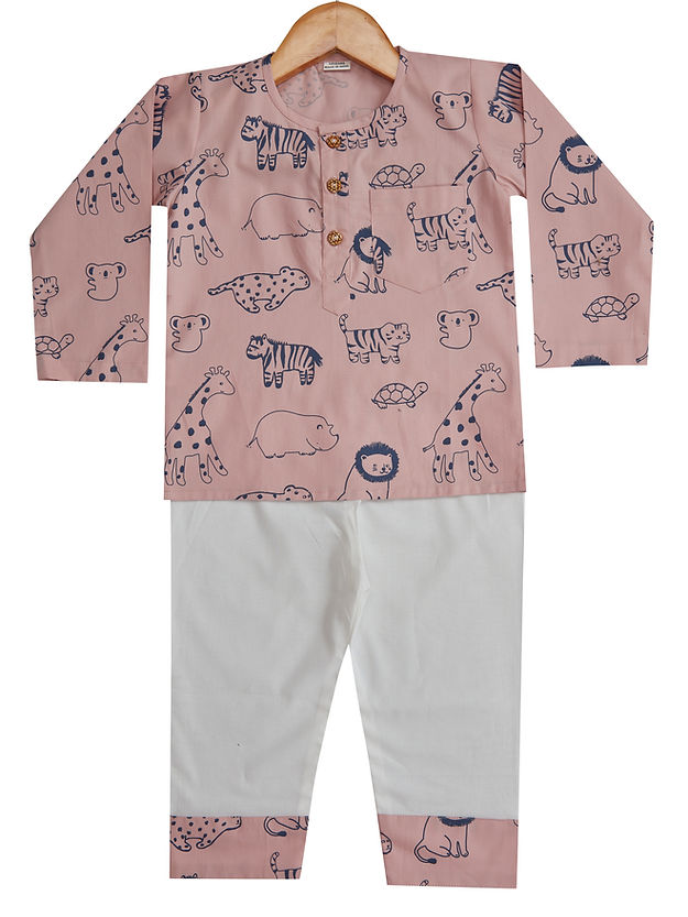 The Animal Kingdom PJ Set (Pink)