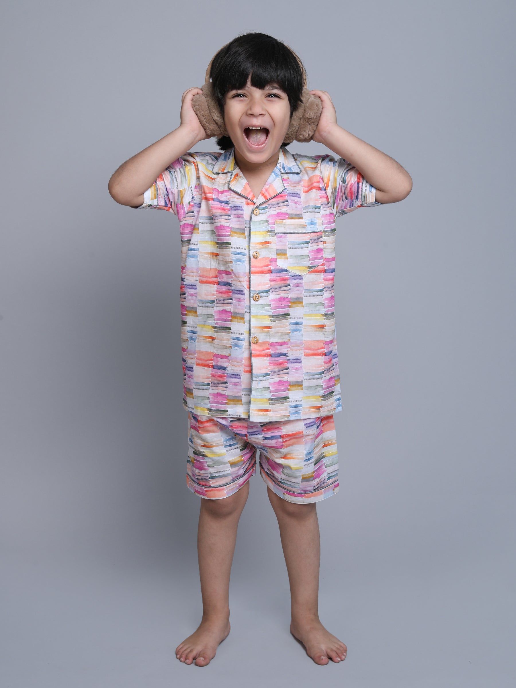 Cotton Marble Print Co-ord Set - Multicolor