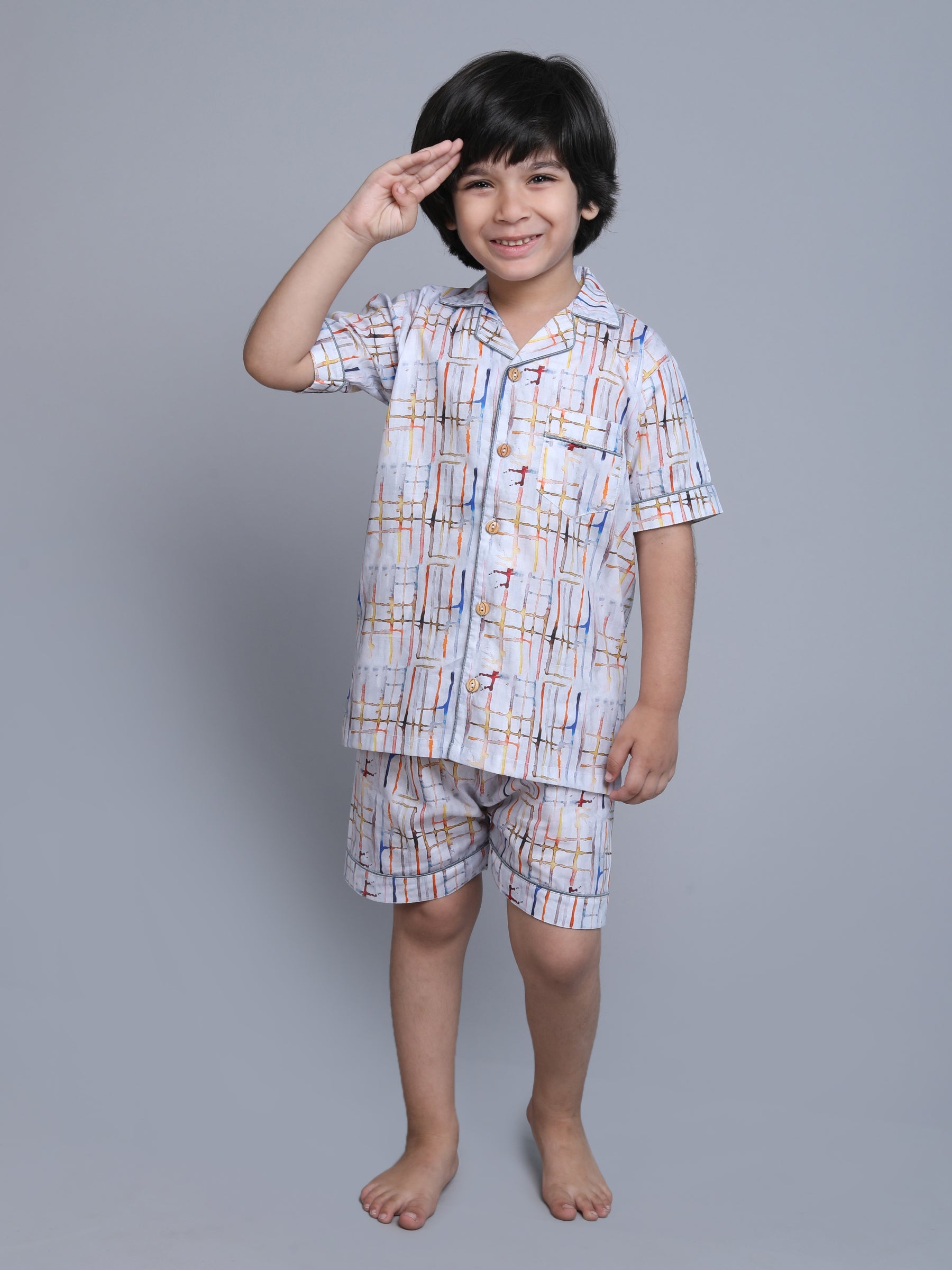 Cotton Marble Print Co-ord Set - Multicolor