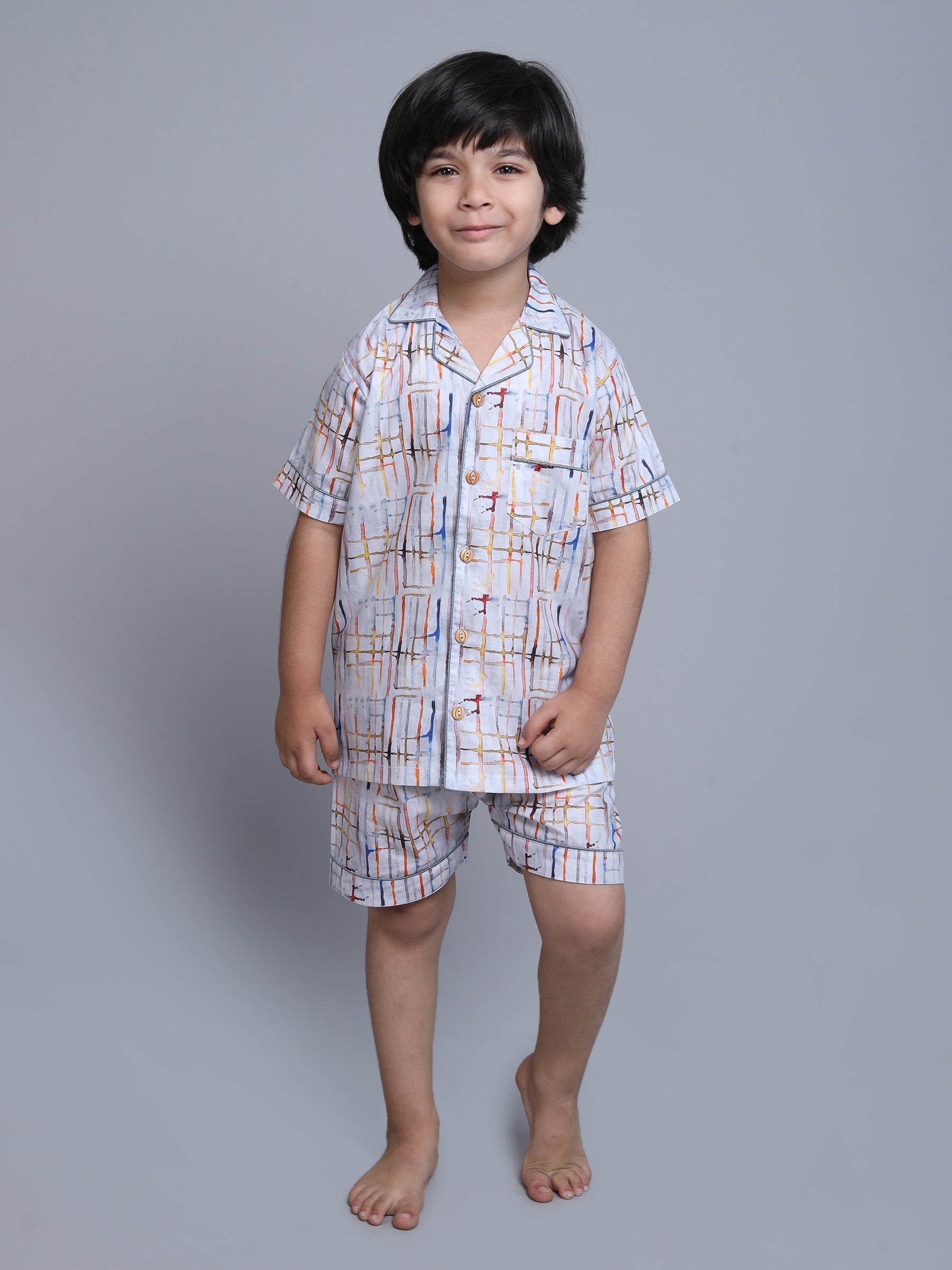 Cotton Marble Print Co-ord Set - Multicolor