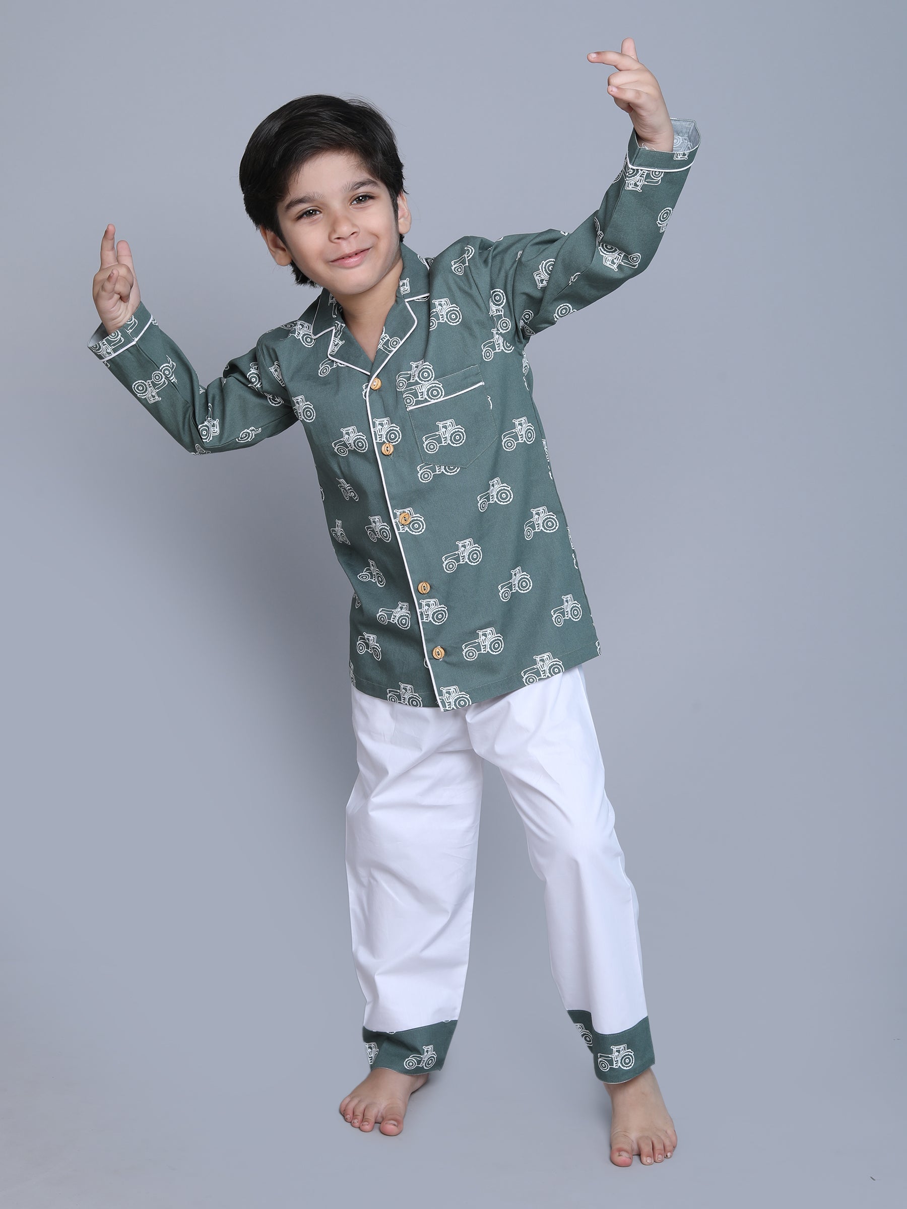 Cotton Bicycle Print PJ Set