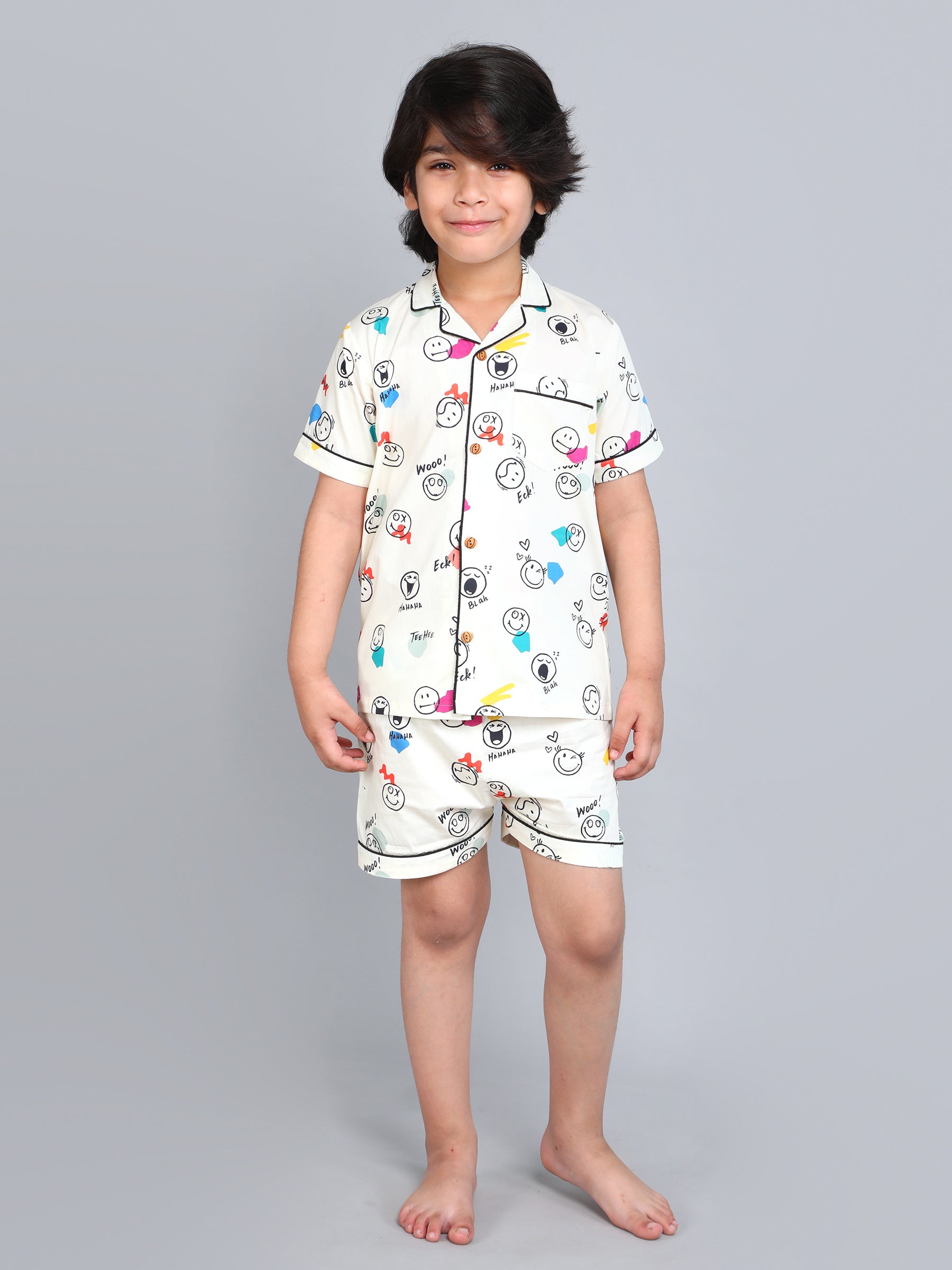 Off White Silly Smiles Co-ord Set