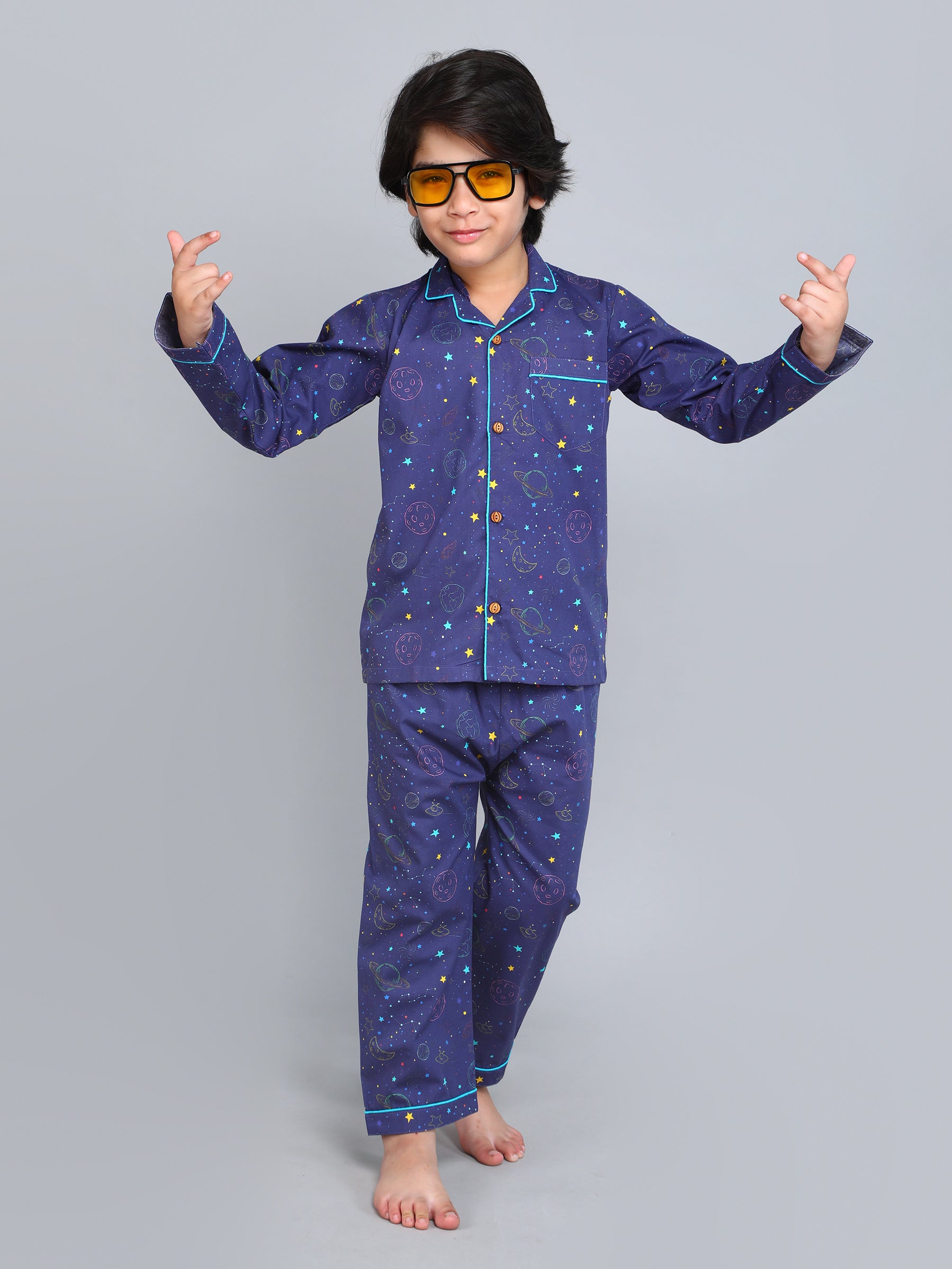 Navy Blue Midnight Galaxy PJ Set