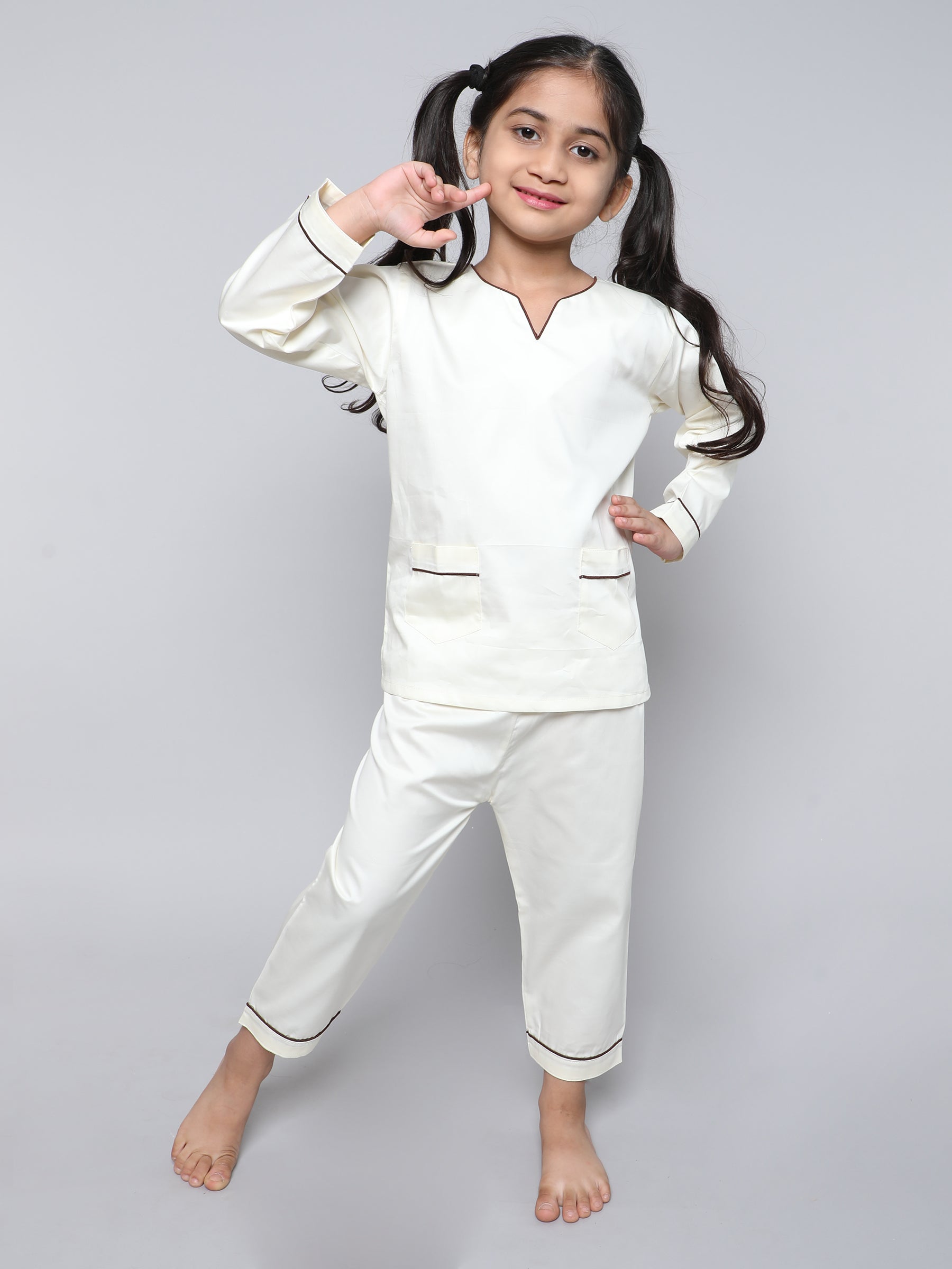 100% Cotton Silk V Neck Co-ord Set