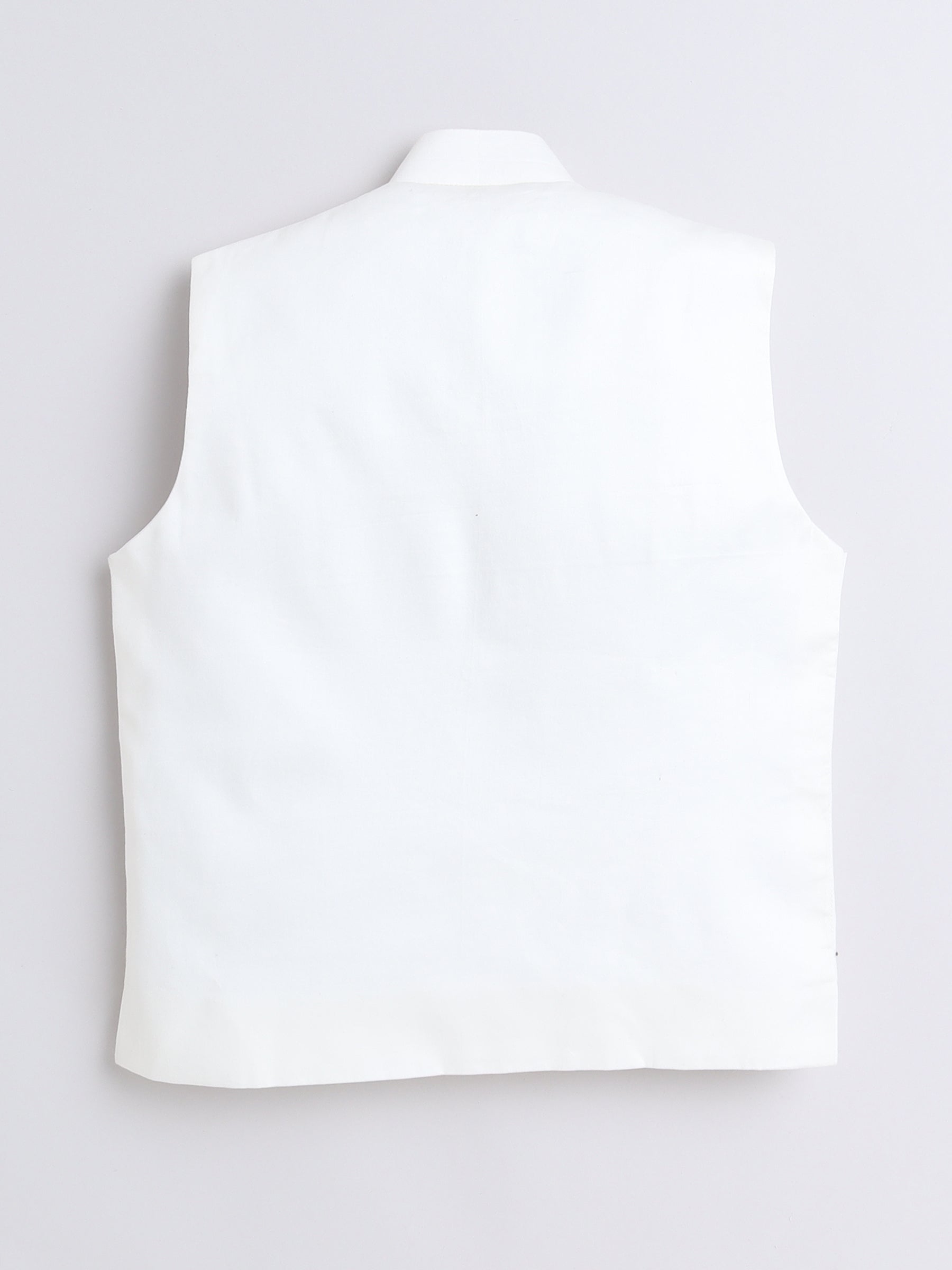 Pure Linen Nehru jacket -   Gold  color embroidery - off white