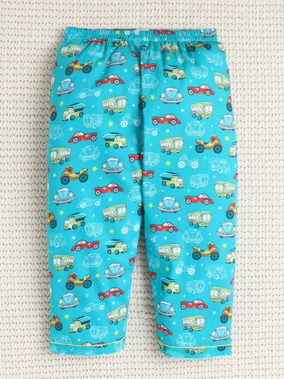 Aqua Wheels Print Cotton Nightsuit Set
