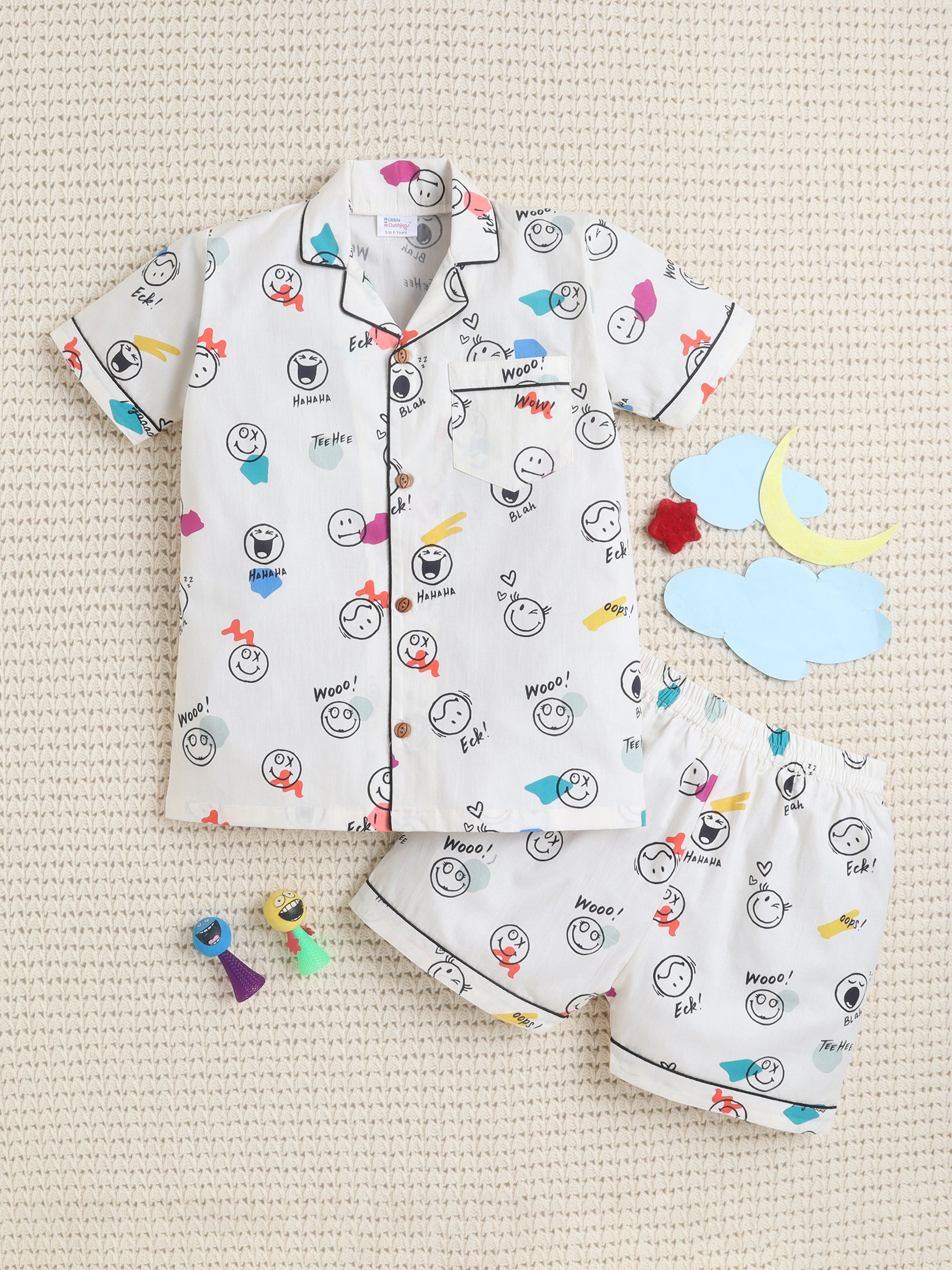 Off White Silly Smiles Co-ord Set