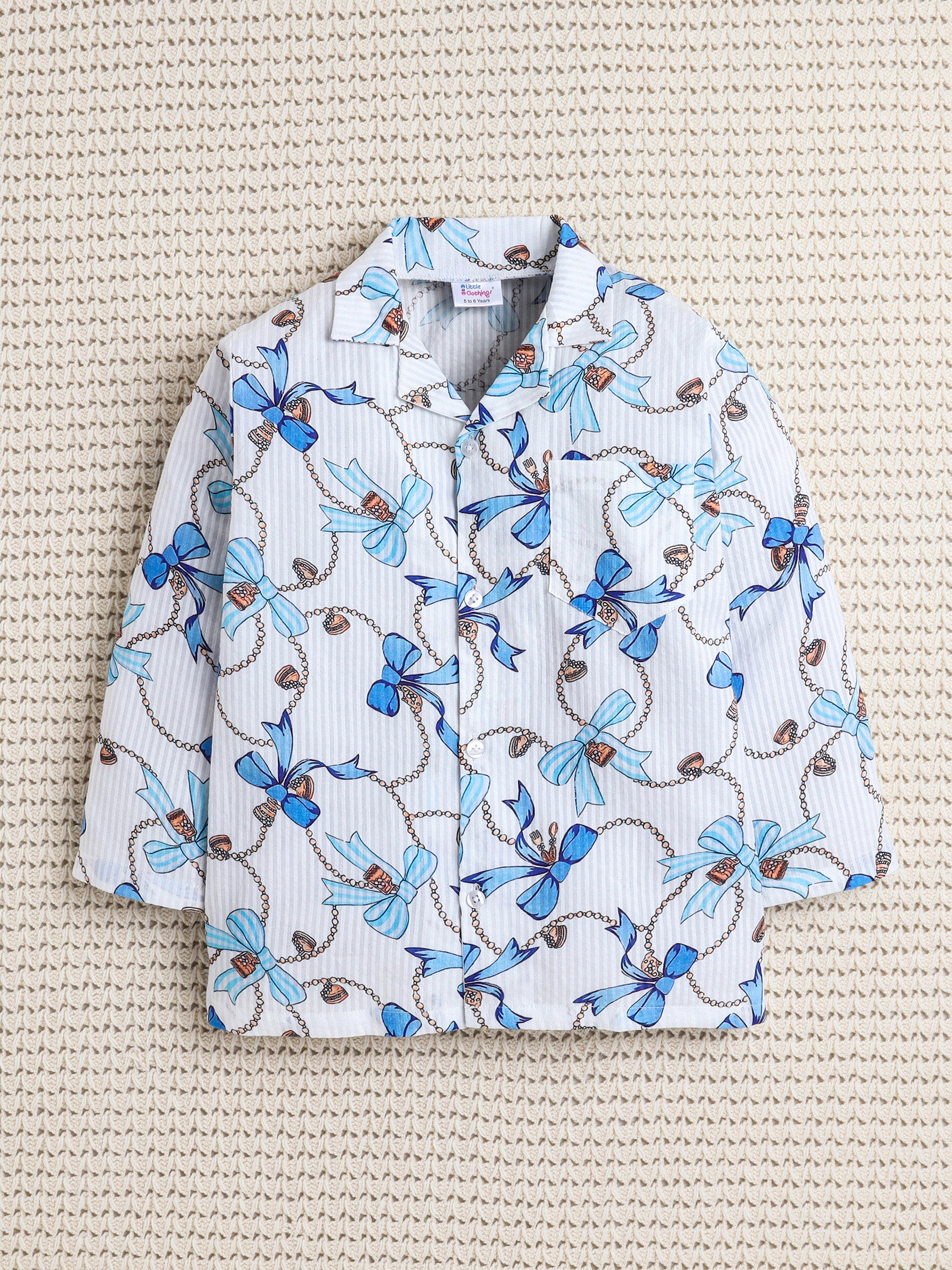 White Bow Dreams Crinkled PJ Set