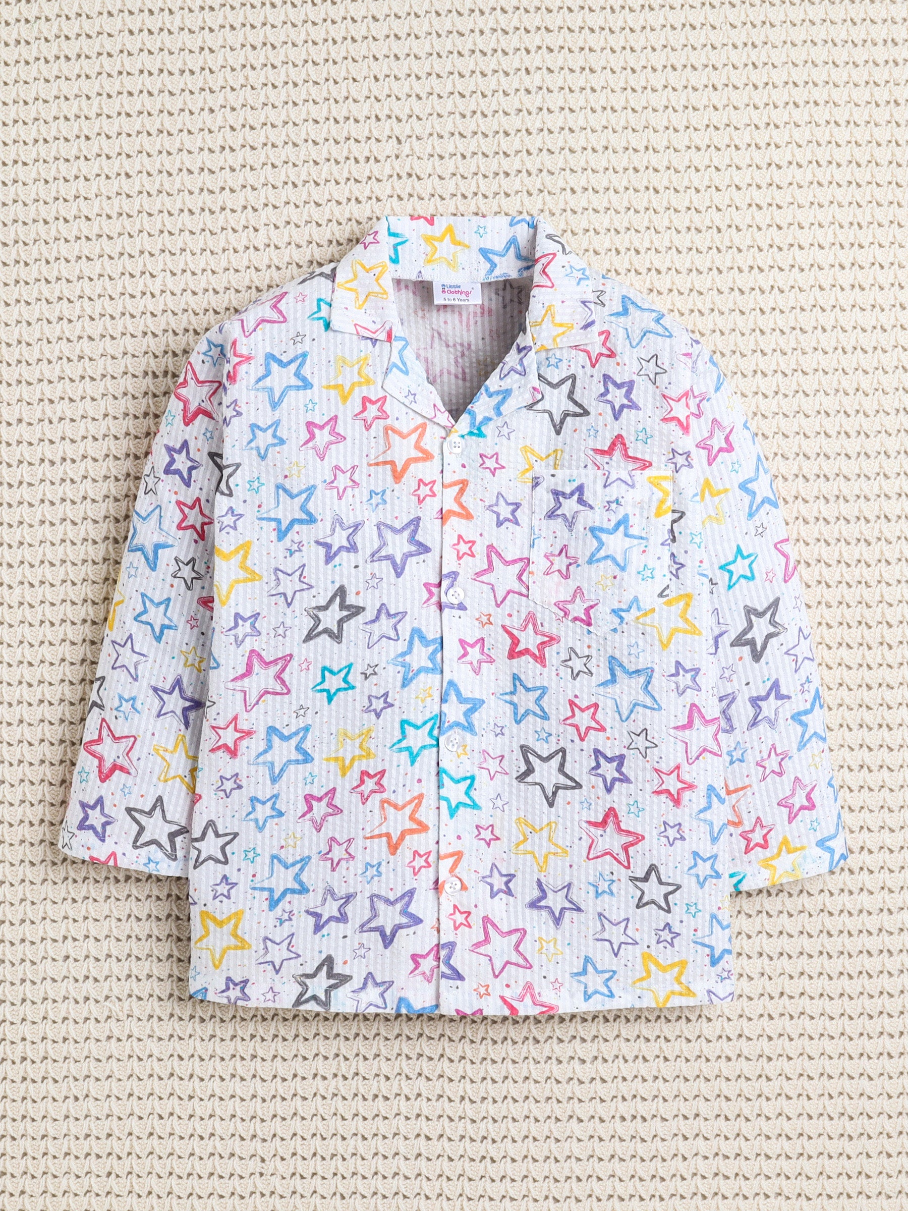 White Rainbow Starburst Crinkled PJ Set