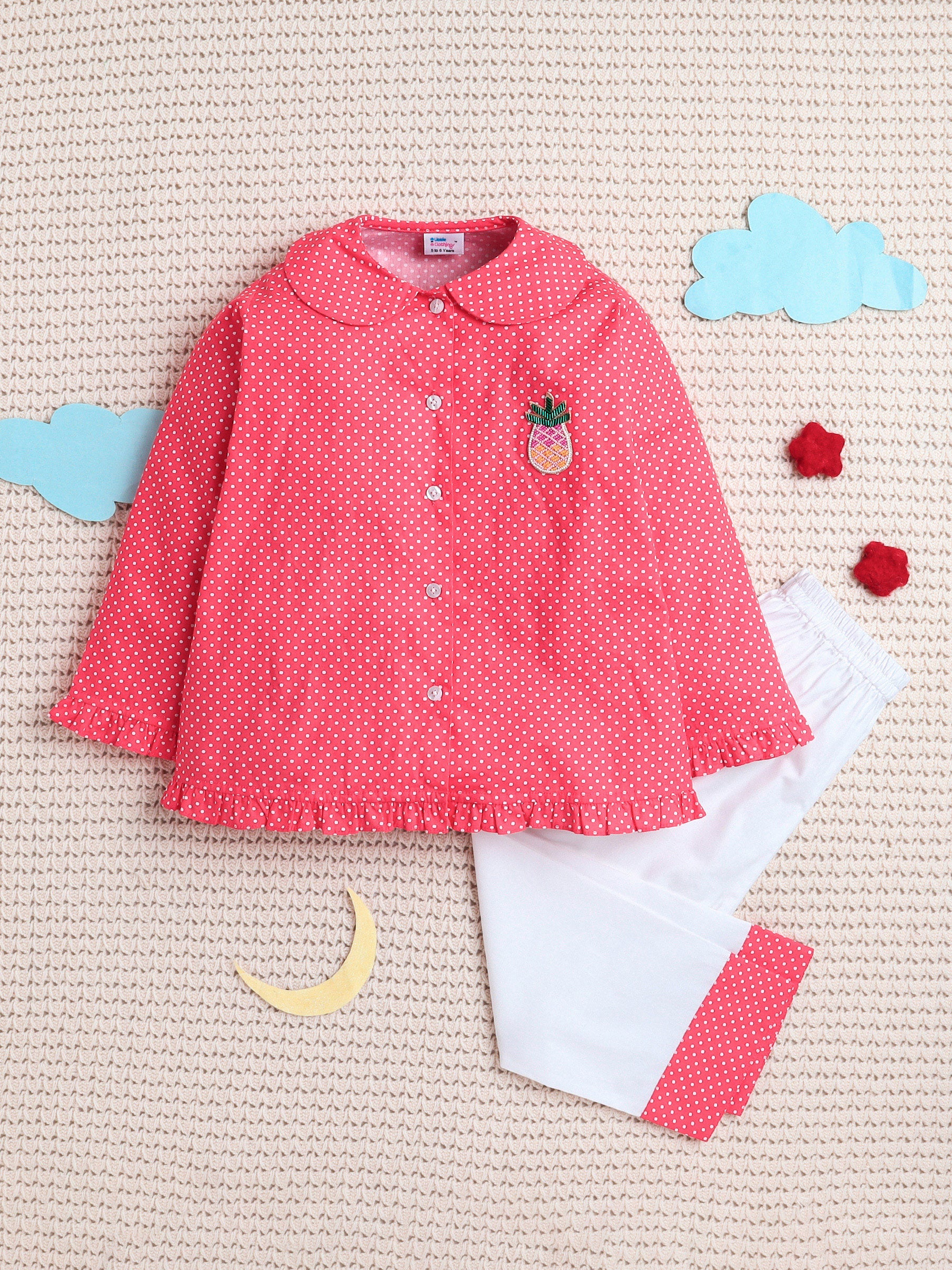 Red Polka Dots Pineapple Patch PJ Set