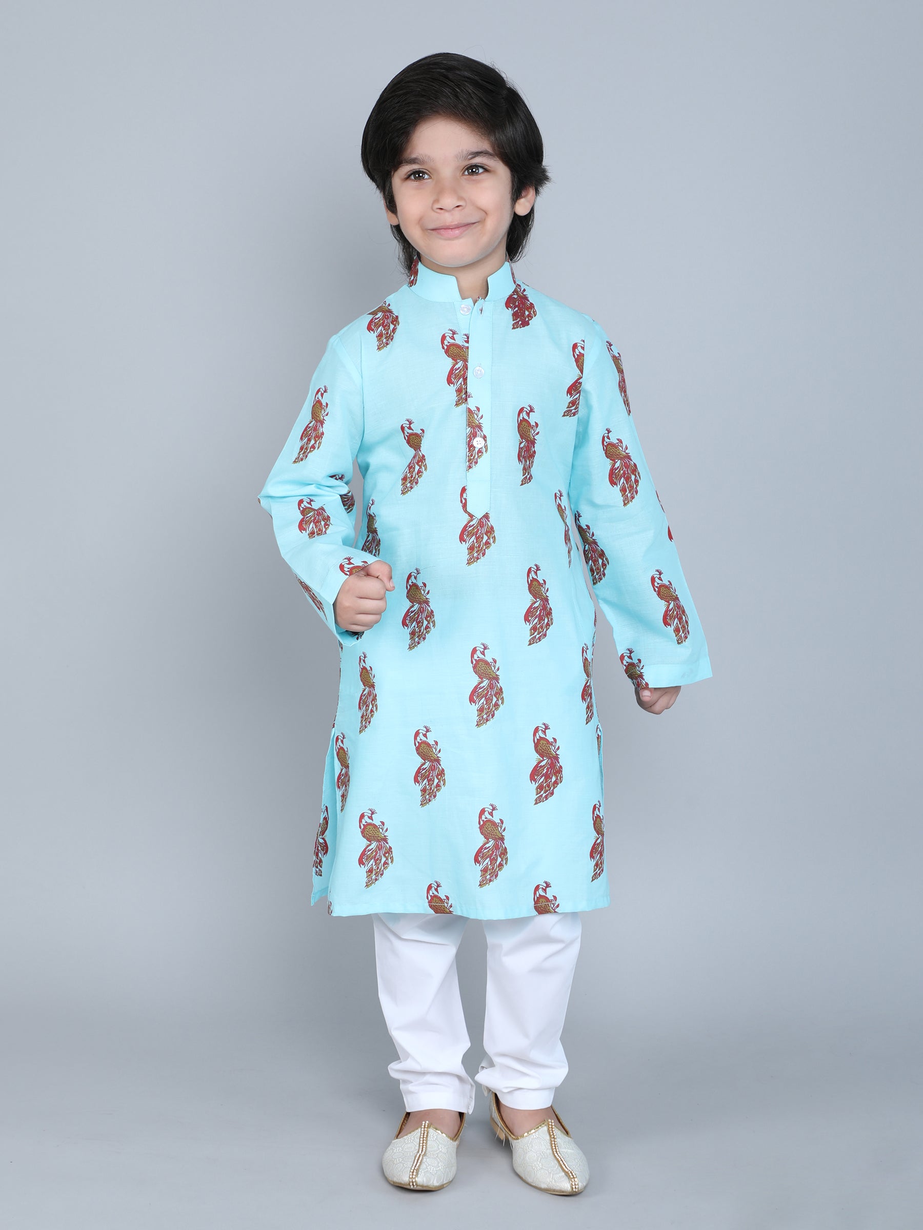 Hand Block Print Kurta Set - Blue
