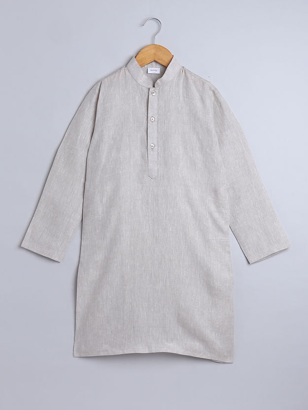 Pure Linen solid kurta set
